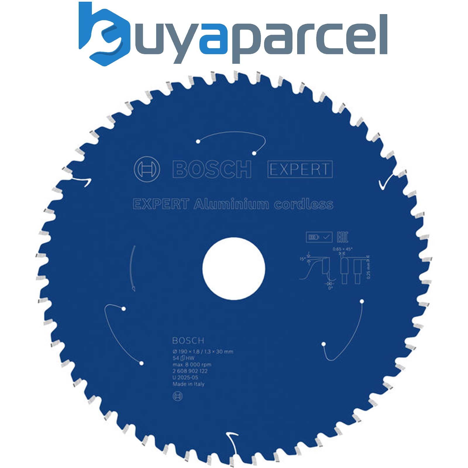 Bosch EXPERT Aluminium cordless Circular Saw Blade 190 x 1.8/1.3 x 30mm T54