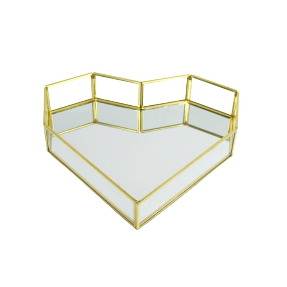 Makeup Tray Heart-Shaped Geometrical Jewelry Trinket Holder Box N1Z55269