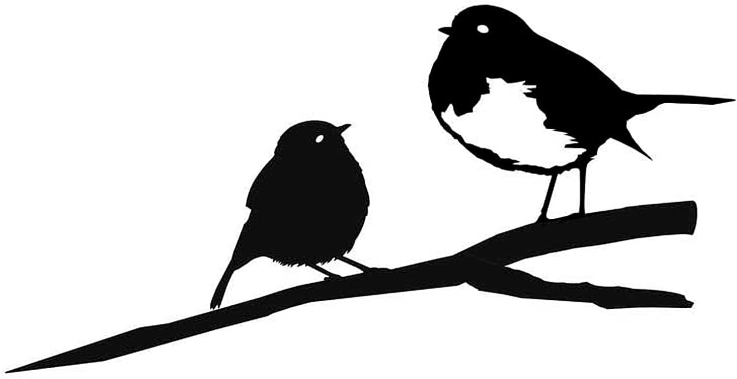 Friendship Metal Robin Bird Silhouette, Black Robin Garden Ornaments for Outdoo