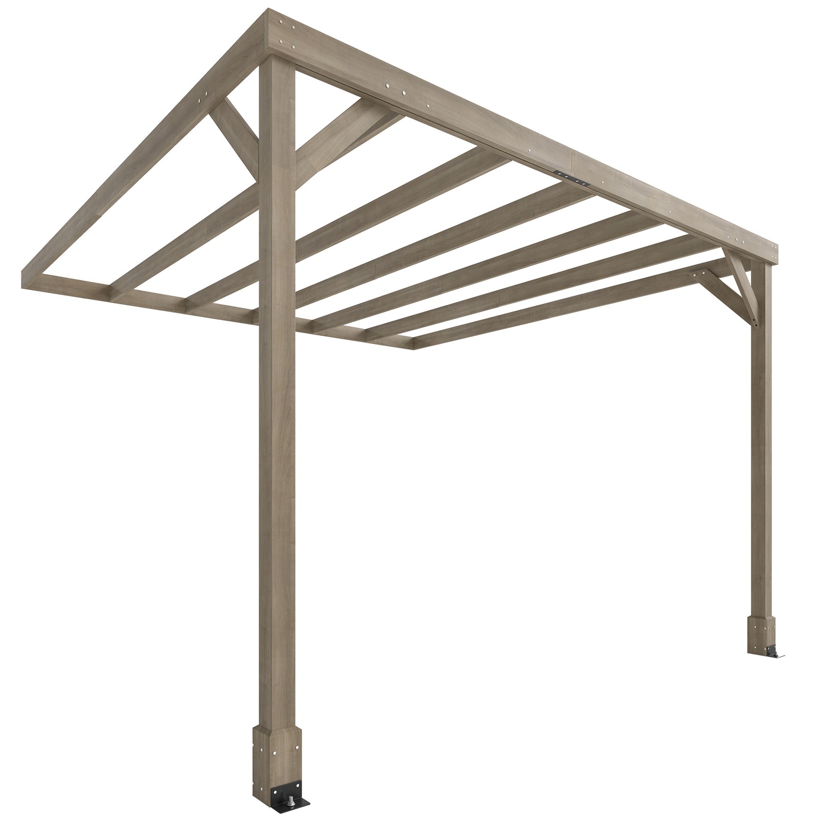 Outsunny Lean-To Wooden Pergola Kit, Grape Trellis with Stable Structure