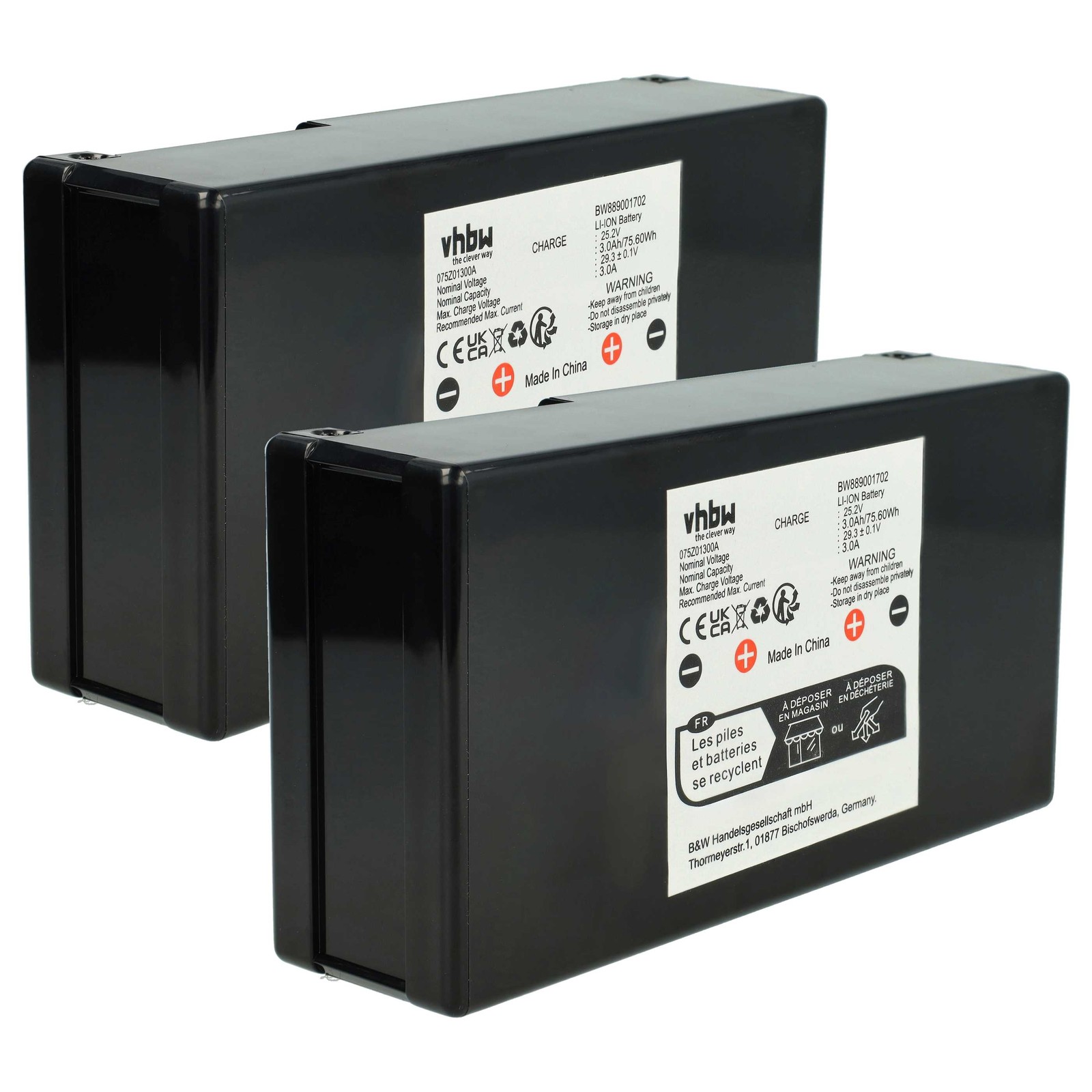 2x Battery for Wiper J Xe Joy Xp 3000mAh 25.2V