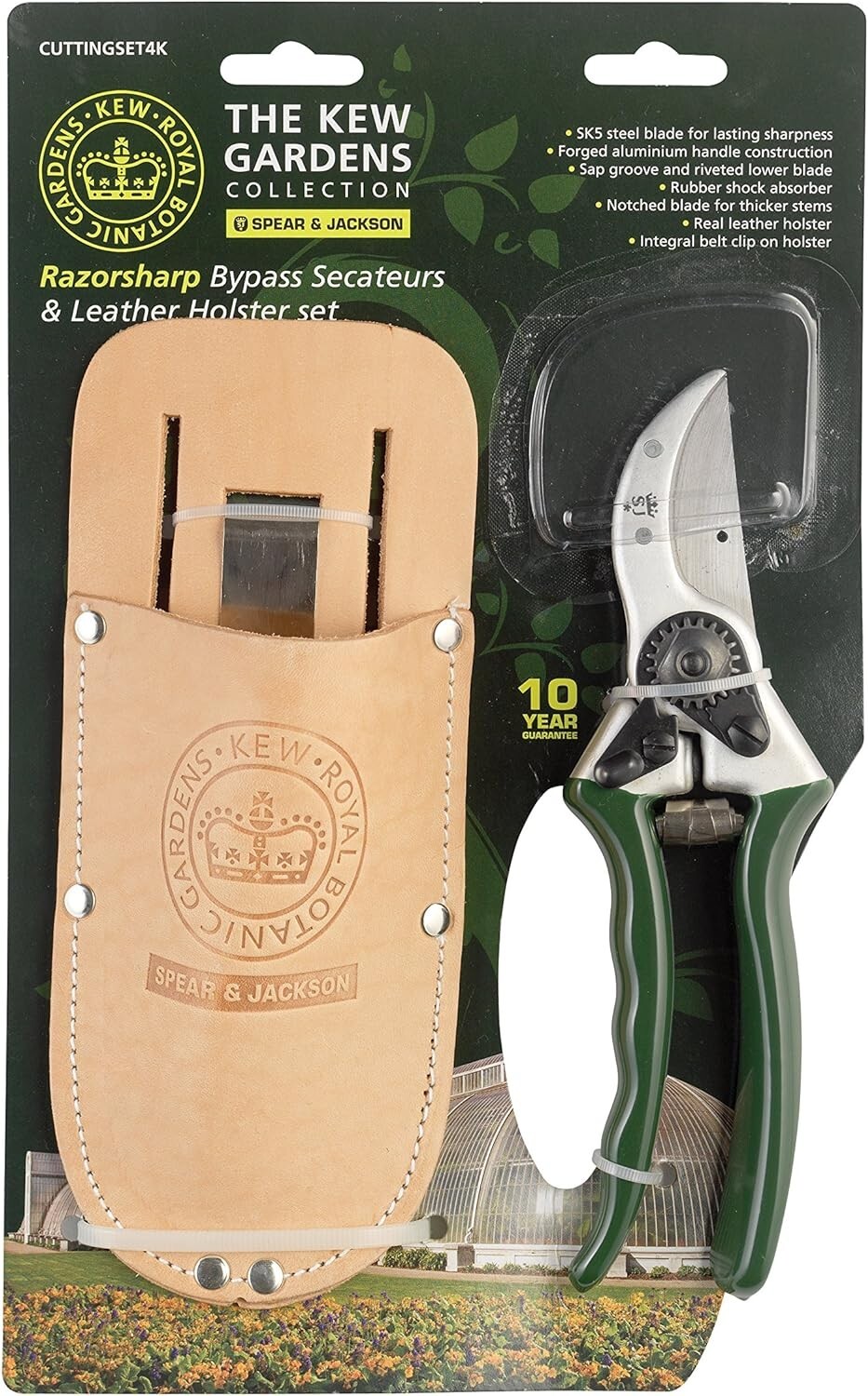 Spear & Jackson "Kew Gardens" Bypass Secateurs in Leather Holster Gift Set