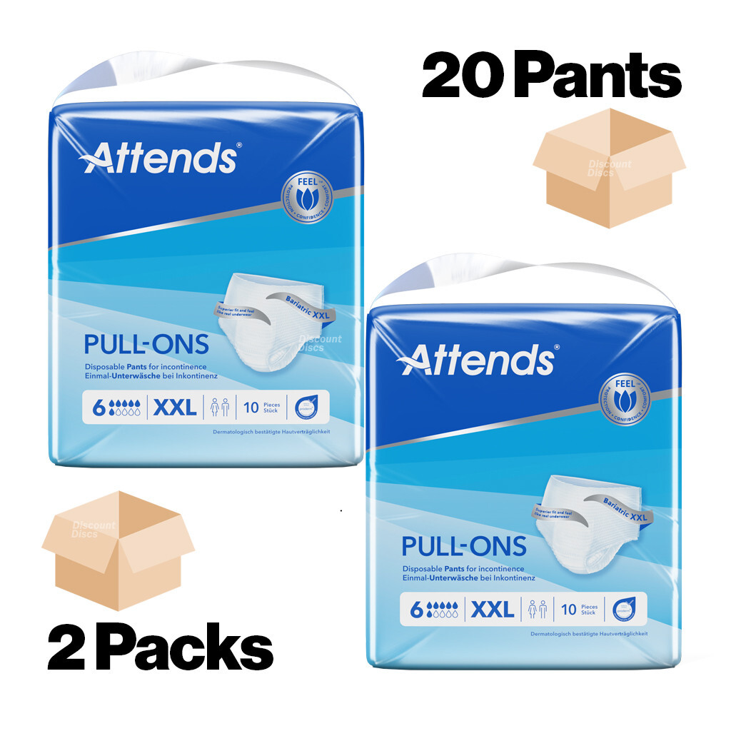20 x Attends 6 XXL Adult Nappies Incontinence Pull up Pants Extra Extra Large