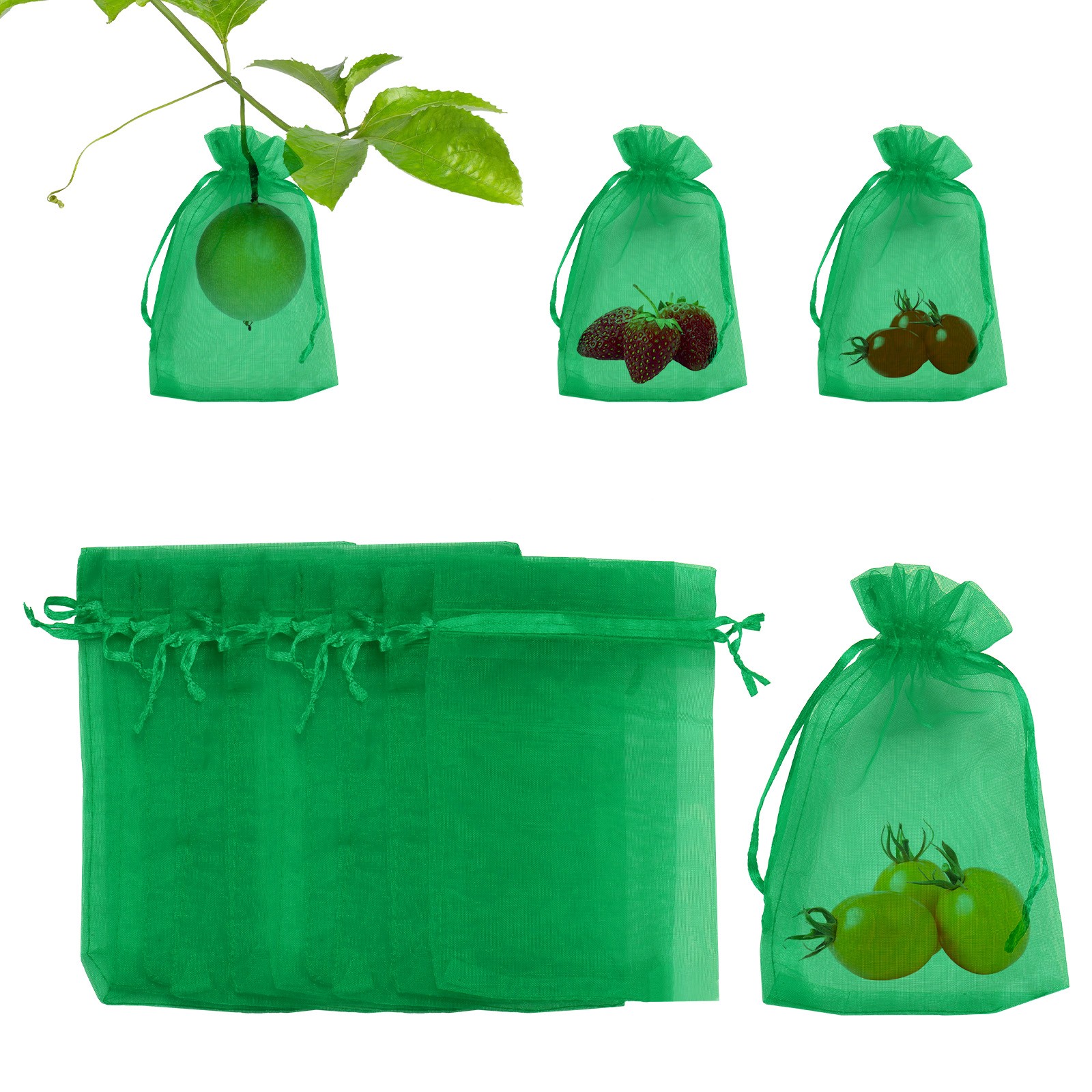 200 Pcs Fruit Protection Bag - 4x6 Inch Fruit Bag Apply to Plants(Grass Green)