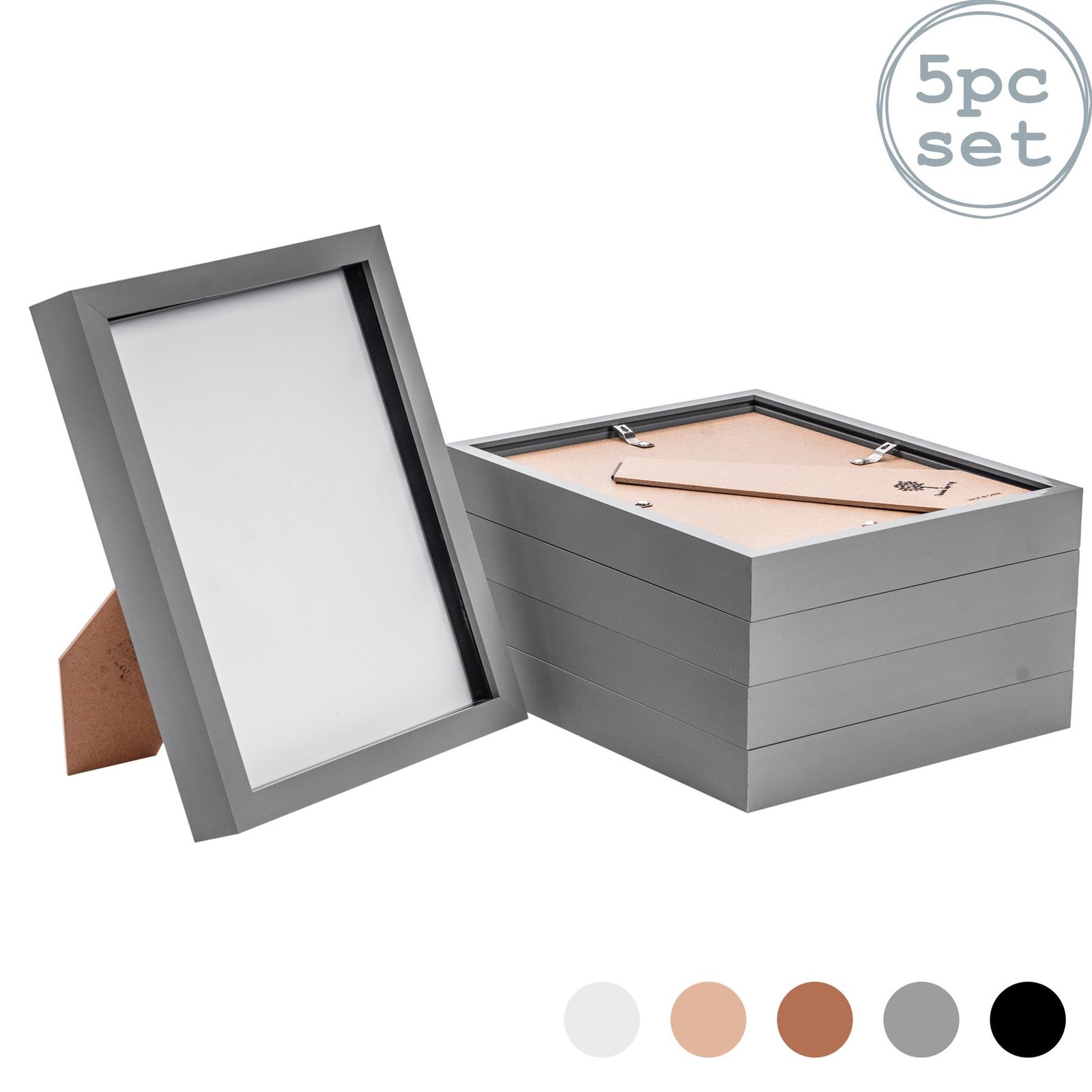 5x 3D Box Photo Frames Standing Hanging Craft Shadow Picture Frame 8 x 10" Grey
