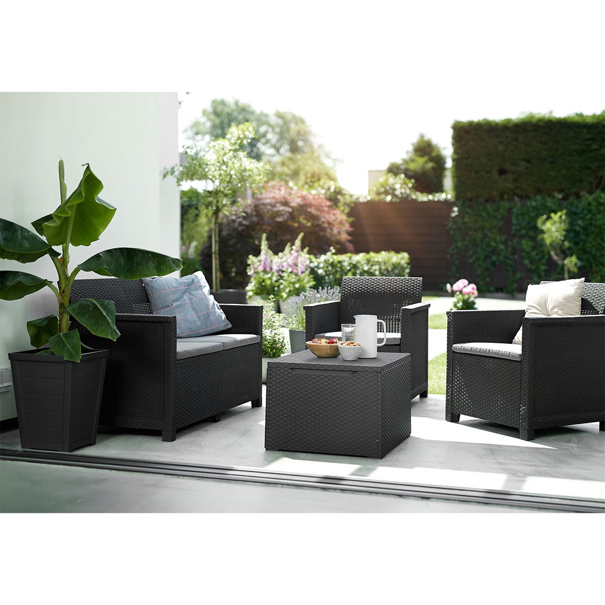 Rattan Garden Coffee Set 4 Seater Outdoor Patio Furniture Sofa Storage Armchairs