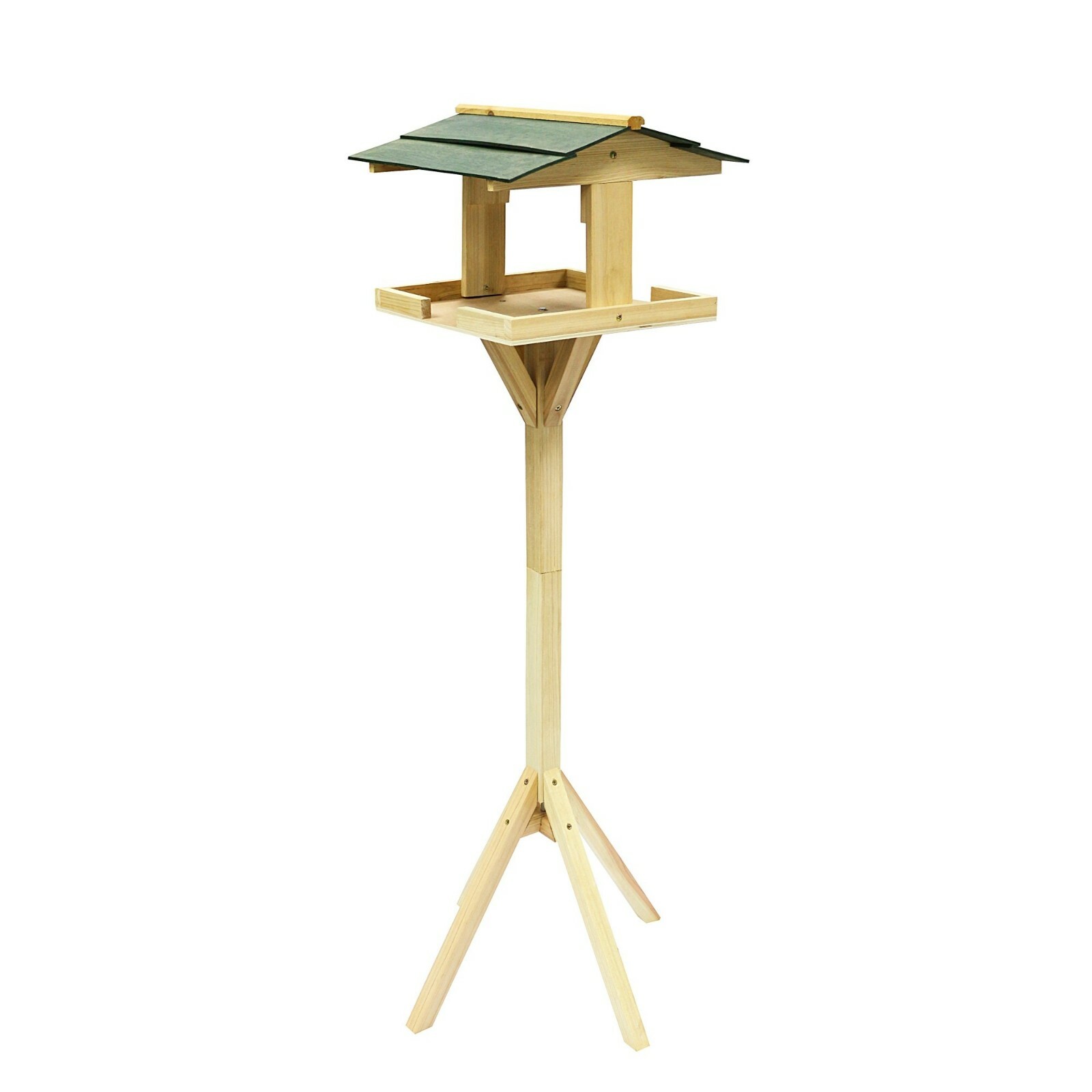 Natural Wooden Bird Feeder Table Garden Feeding Station House Seed Traditional