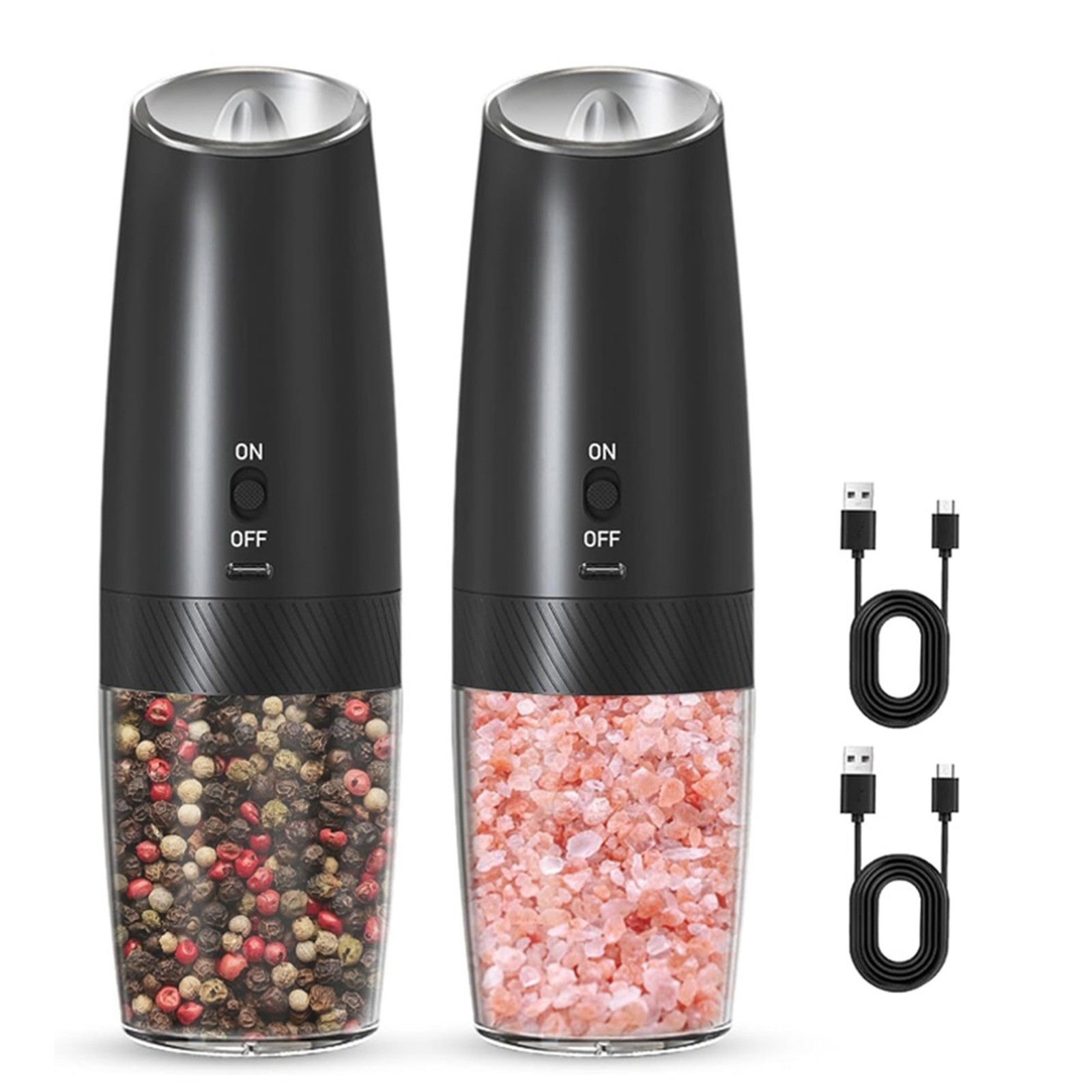 Rechargeable Salt and Pepper Grinder Set Electric Gravitys Electric8699