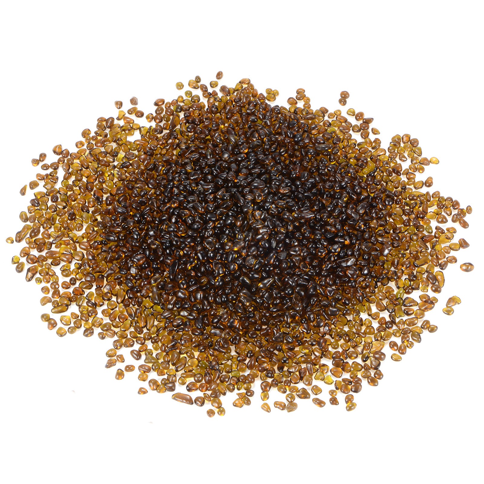 High Luster Round Fire Glass Beads for Vases 5-7mm, 1.21-Pound [Brown]