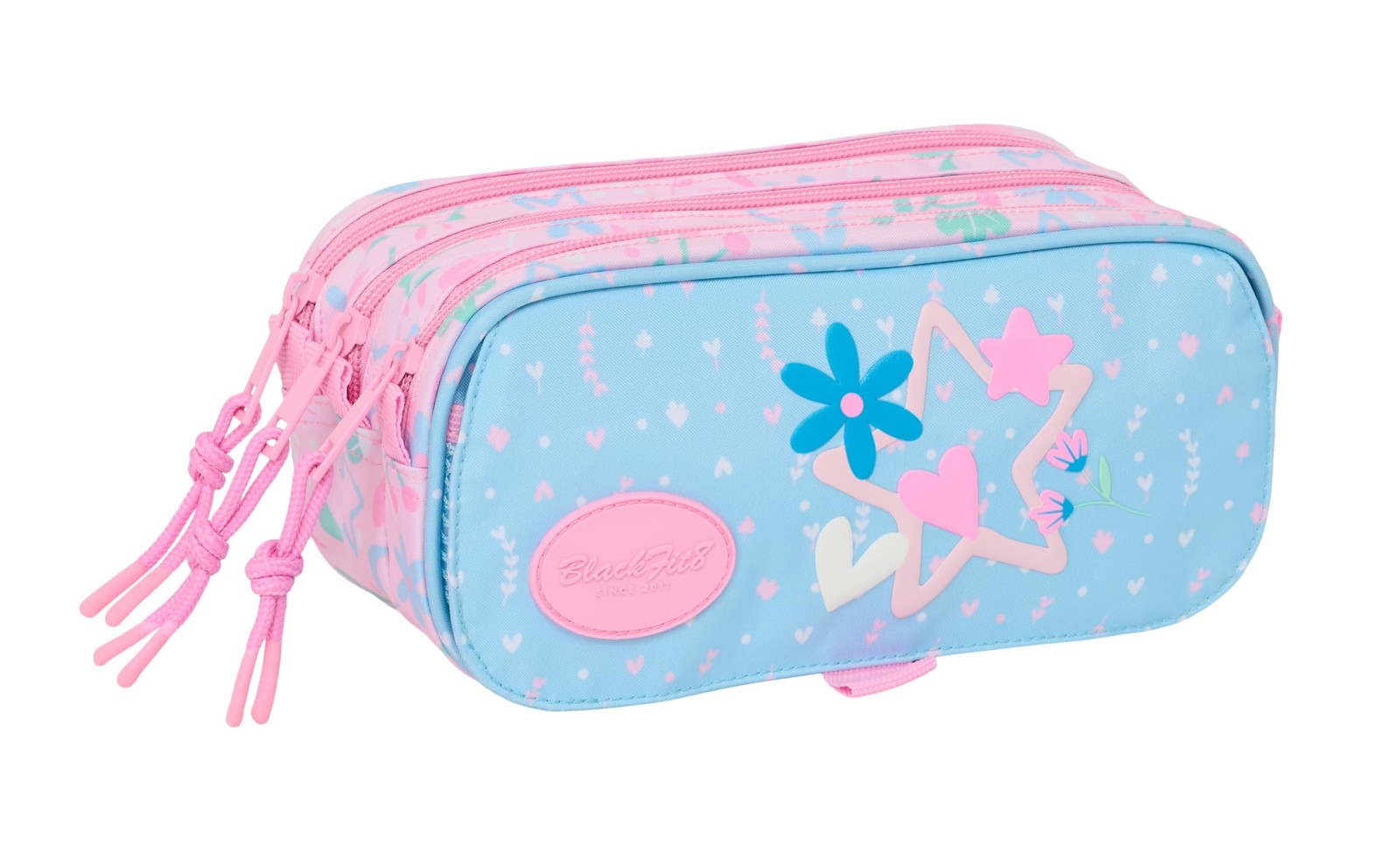 BLACKFIT8 SMILE – Triple Big Pencil Case, Children's Pencil Case, Ideal for Scho