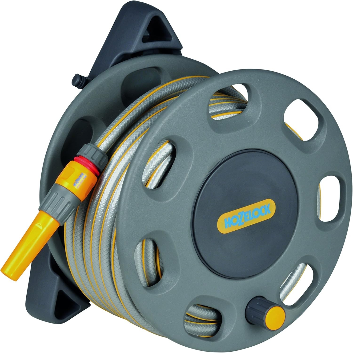 HOZELOCK - Wall-Mounted 30m Hose Reel with 15m Hose : Easy-to-install Wall-moun