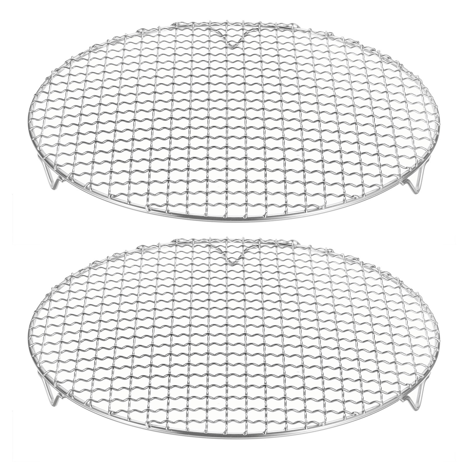 2pcs Round Cooking Rack 11.6" 201 Stainless Steel Barbecue Grill with 20mm Legs