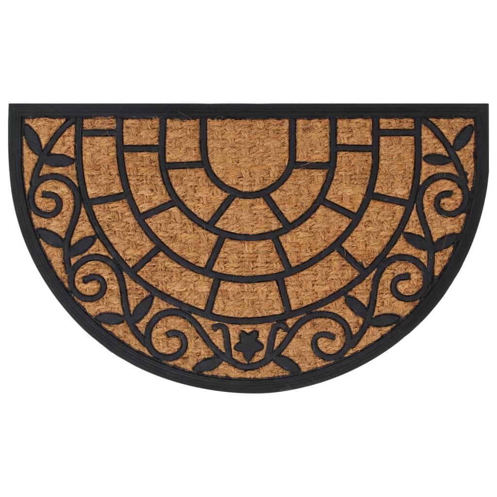 Door Mat Floor Entrance Doormat Half Round Rubber and Coir vidaXL