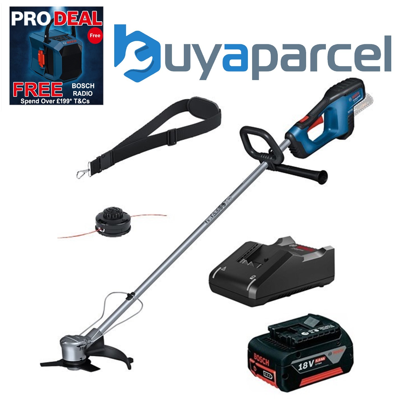 Bosch GFR 18V-23 18V Pro Cordless Brushless Brushcutter Grass Trimmer - 1x5ah