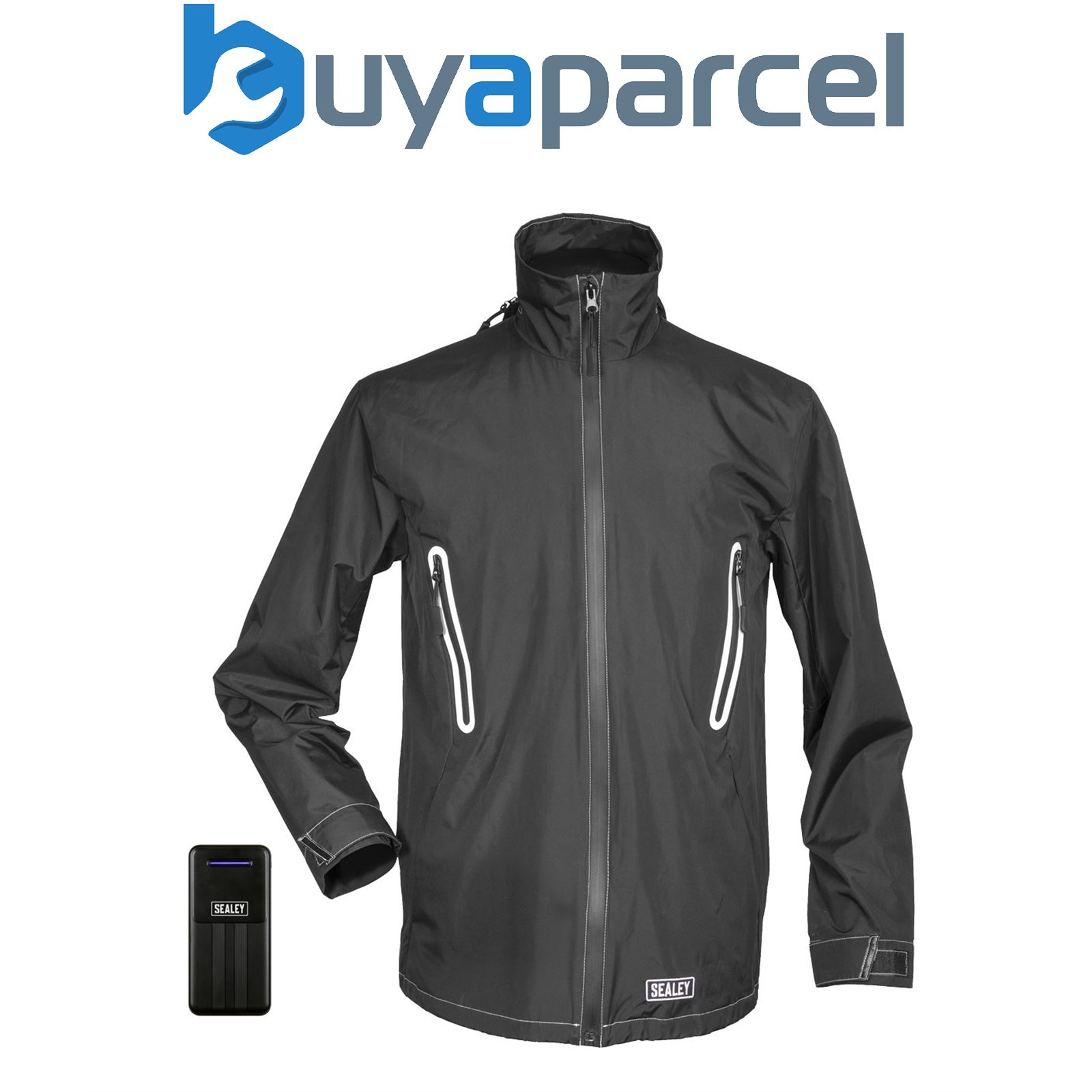Sealey HJ05KIT 5V Heated Rain Jacket with Power Bank 20Ah - Small