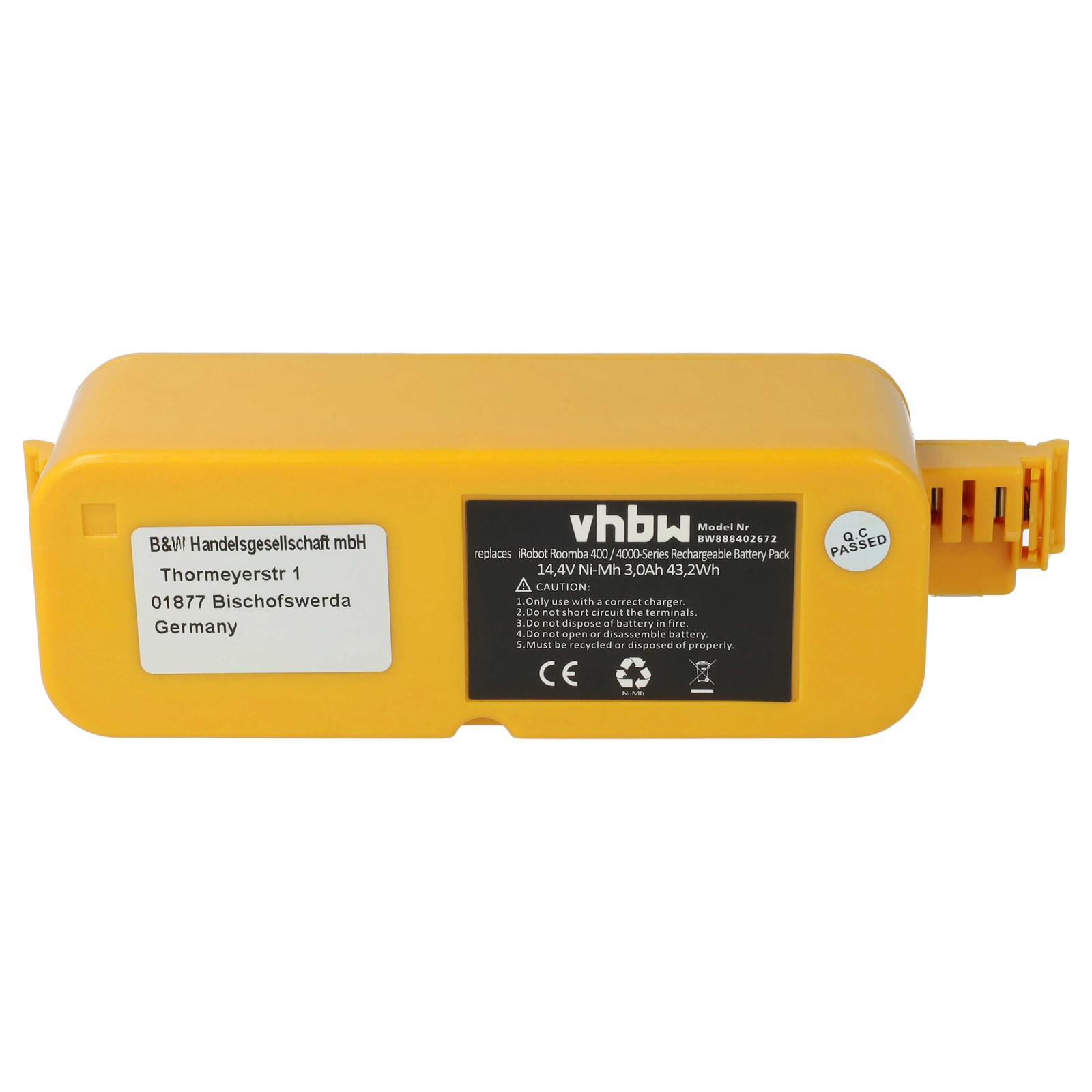 Battery for iRobot Roomba Intelligent Robotic M-288B 3000mAh 14.4V
