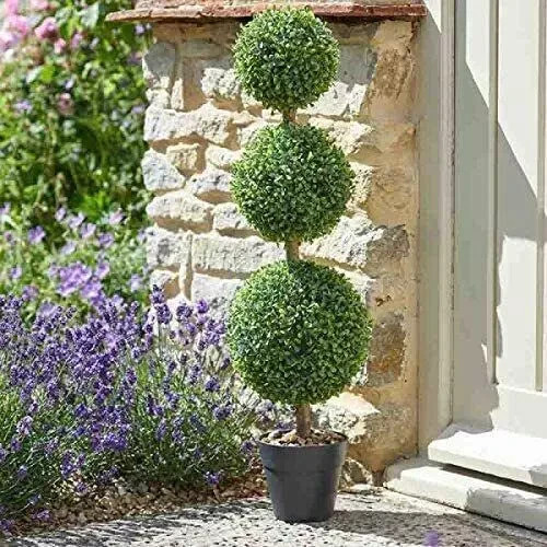 80cm Triple Topiary Tree Artificial Plant Garden Doorway Porch Decoration Ball