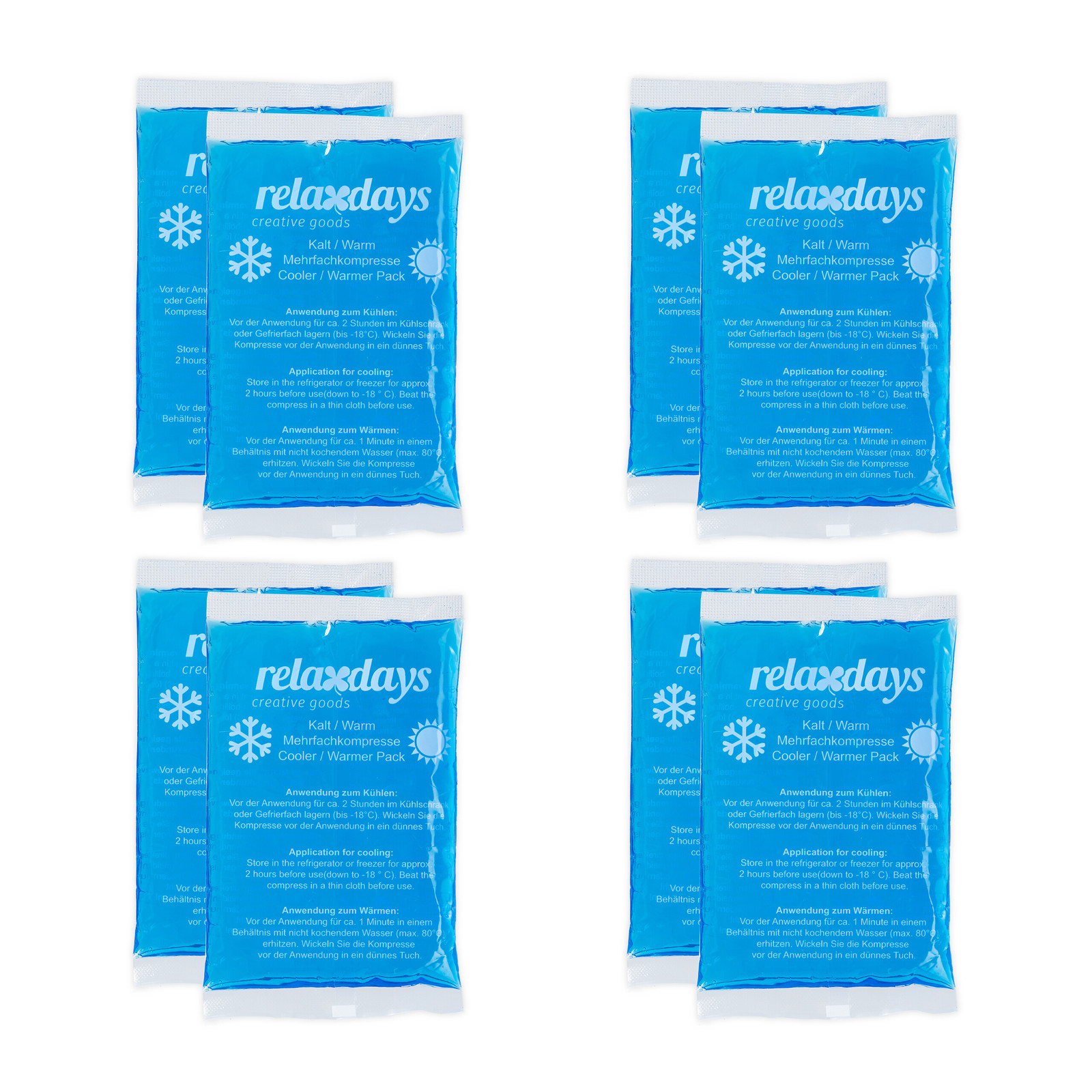 Cold gel pack Heat Therapy Pad 9 x 15 cm Blue Cold Compress Set 8 pieces
