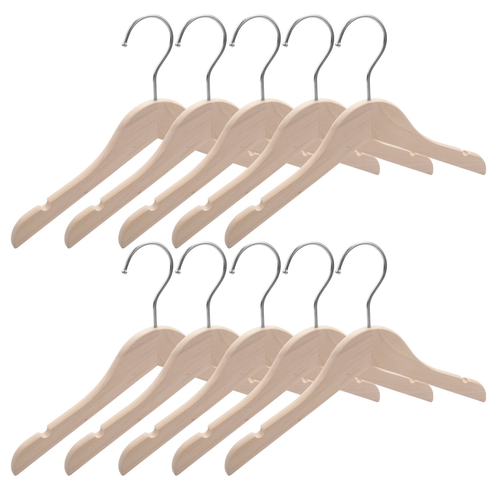 Wooden Children's/Children's Hangers (10 Pack) Smooth and Wooden8565