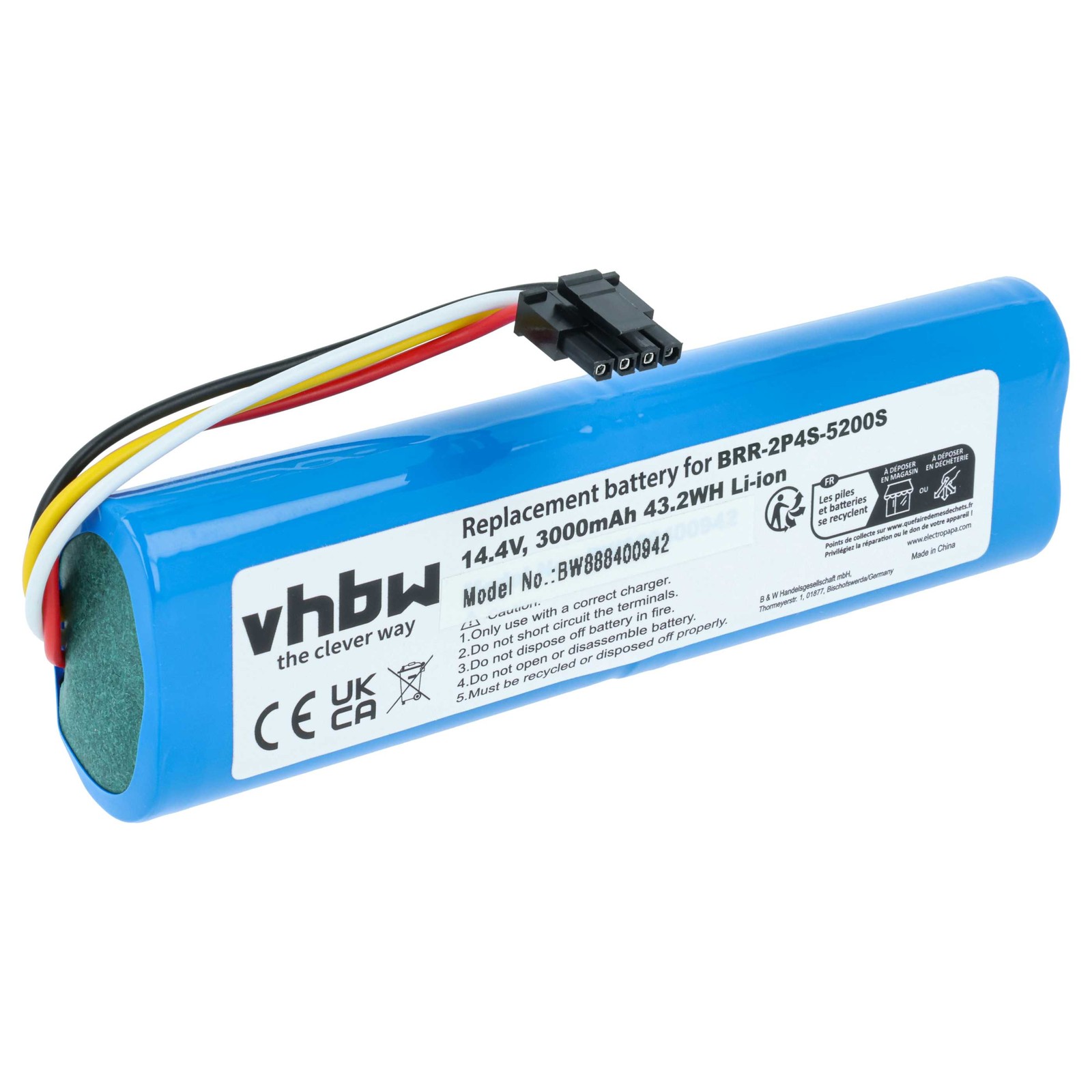 Battery for Xiaomi Roborock Q8 Max+ Q8MP02-00 Q8 Max+ 3000mAh 14.4V
