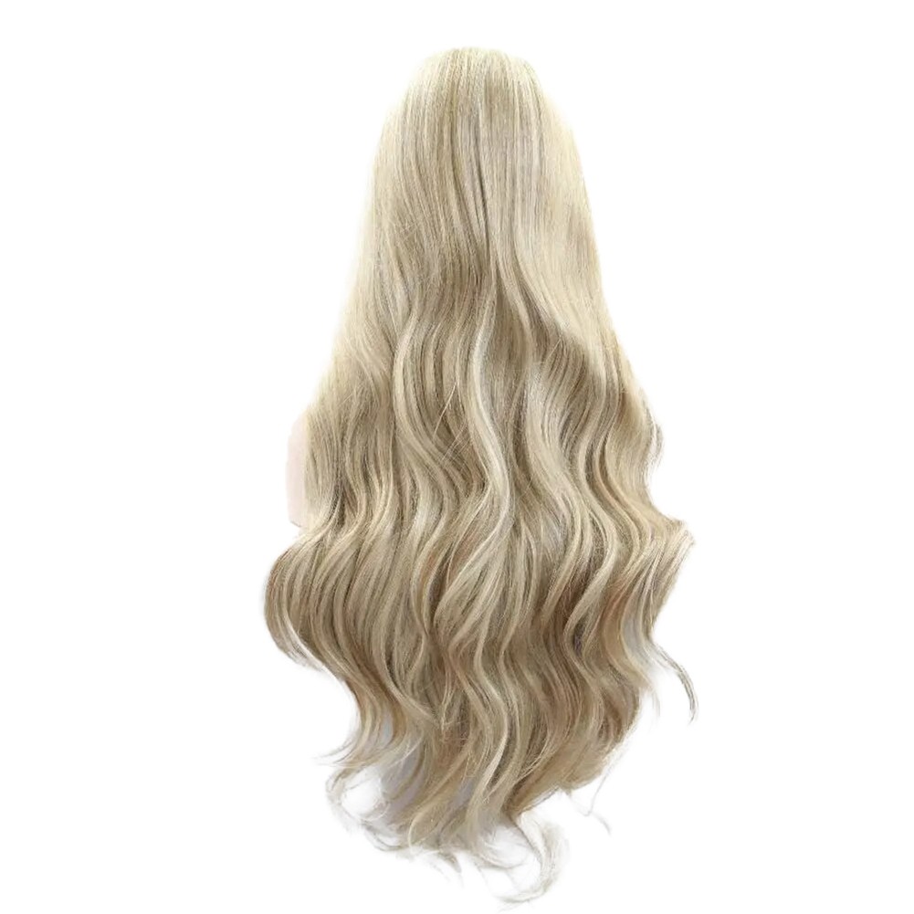 2X(Gold Wig Synthetic Blonde Lace Front Wigs Piano Blonde Color Long Soft2100