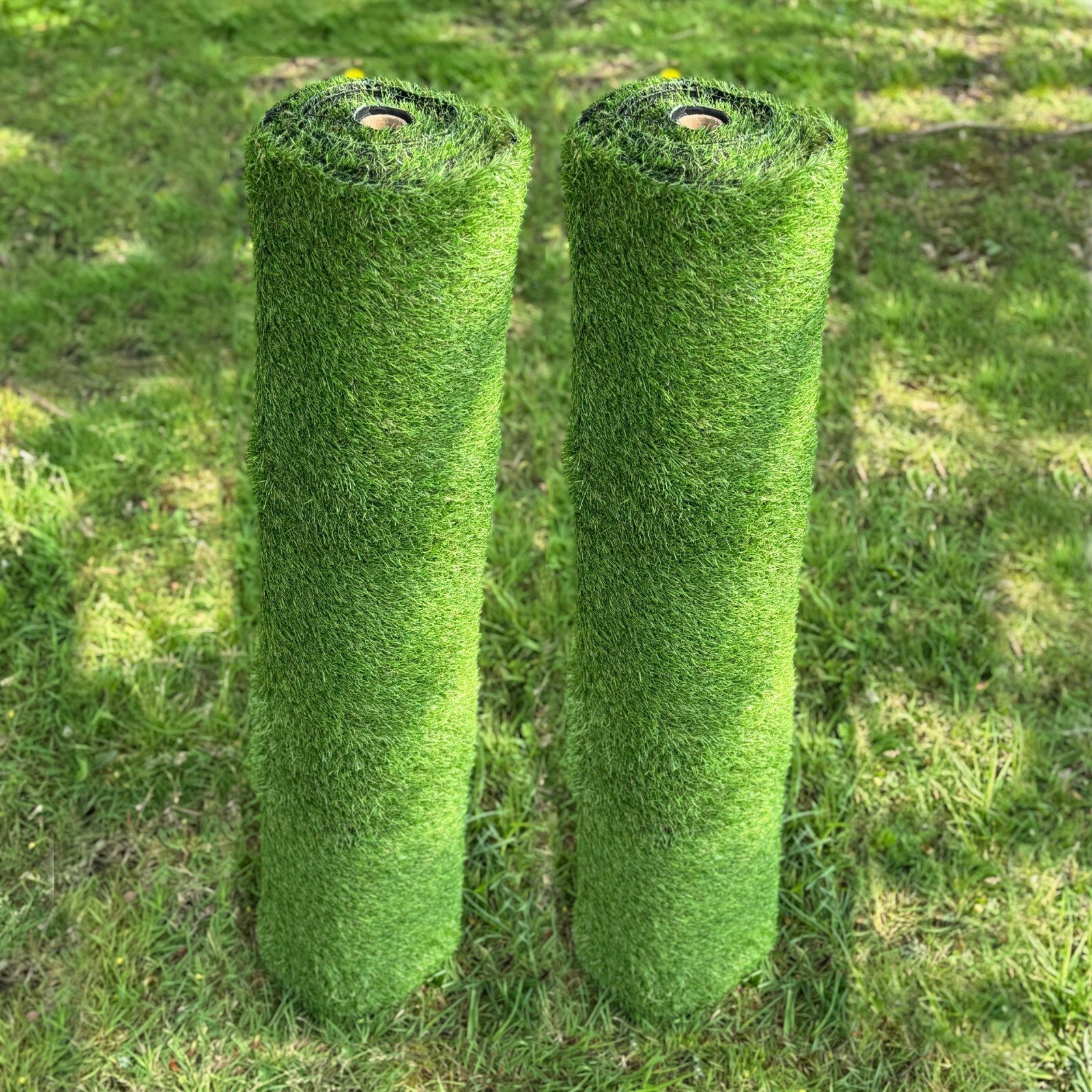 20mm Artificial Grass Roll Fake Garden Lawn Realistic Green 4m x 1m - Pack of 2