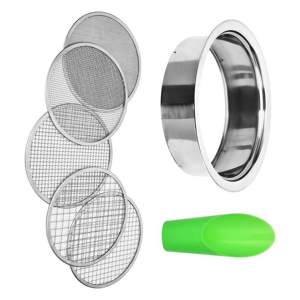 Soil Sieve Set Garden Stainless Steel Mesh Sifter,Compost Sifter with 1,37191