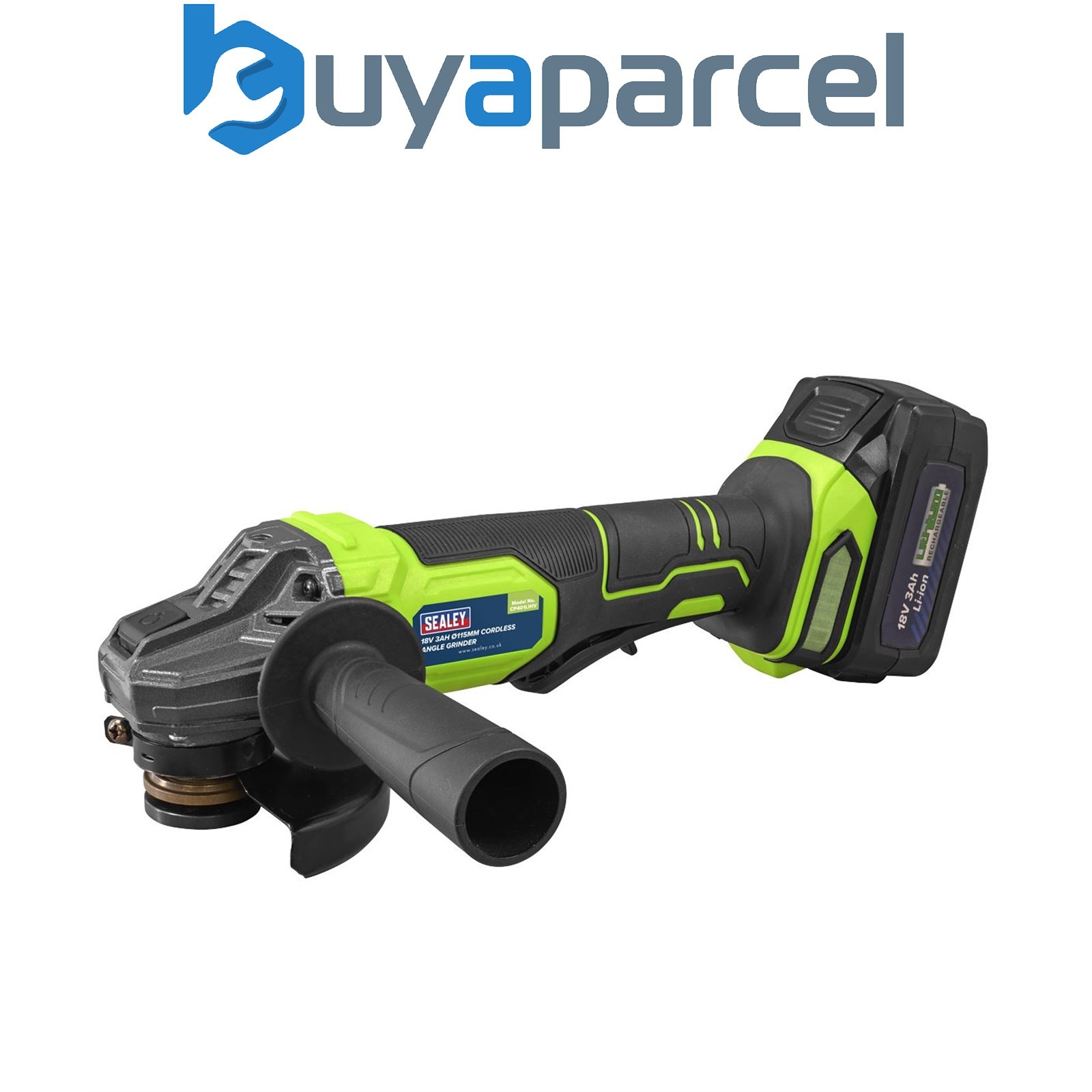 Sealey CP401LIHV 18V 3Ah 115mm Cordless Angle Grinder - Green