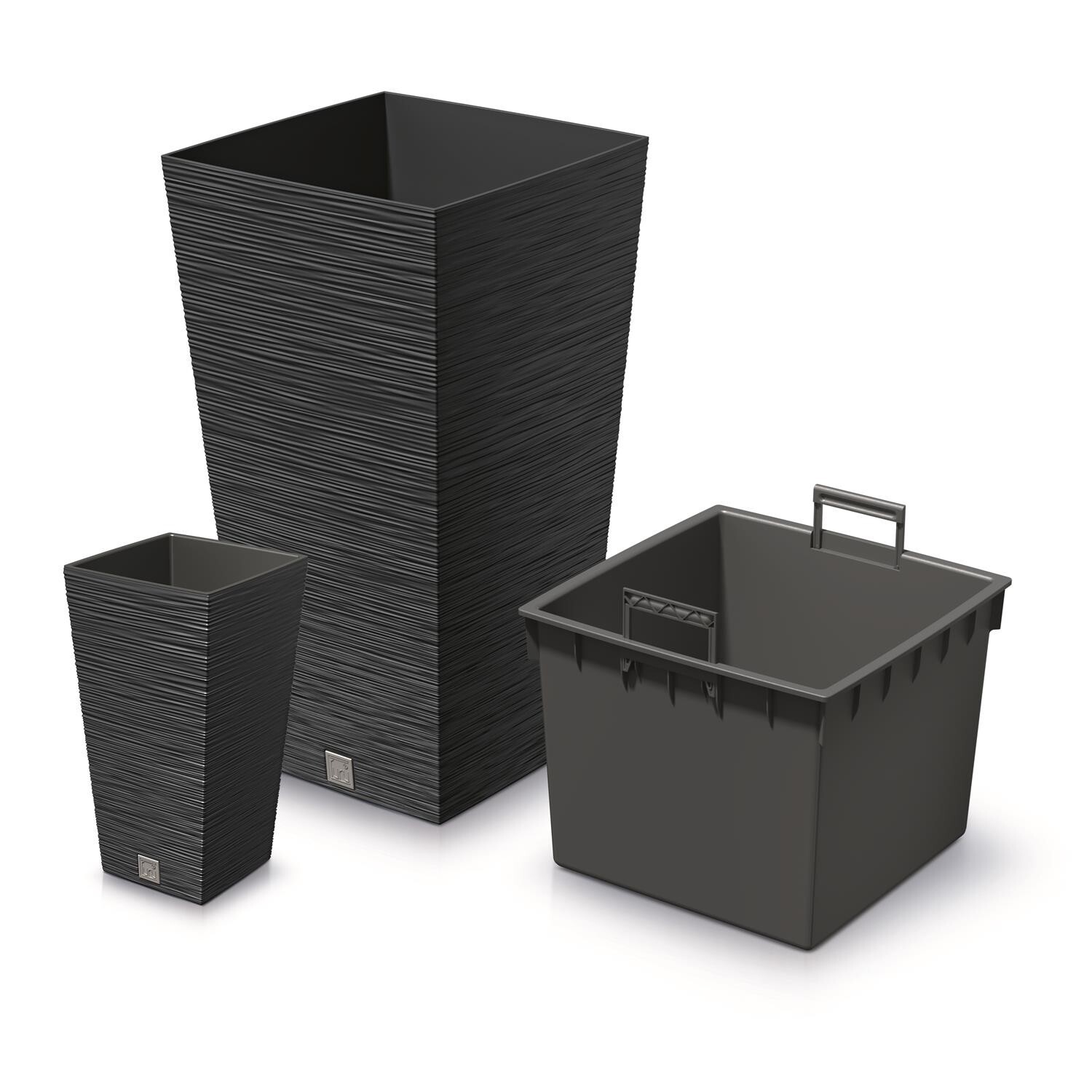 19L Garden Tall Flower Pot Planter Insert Patio XL Indoor Outdoor Anthracite HQ