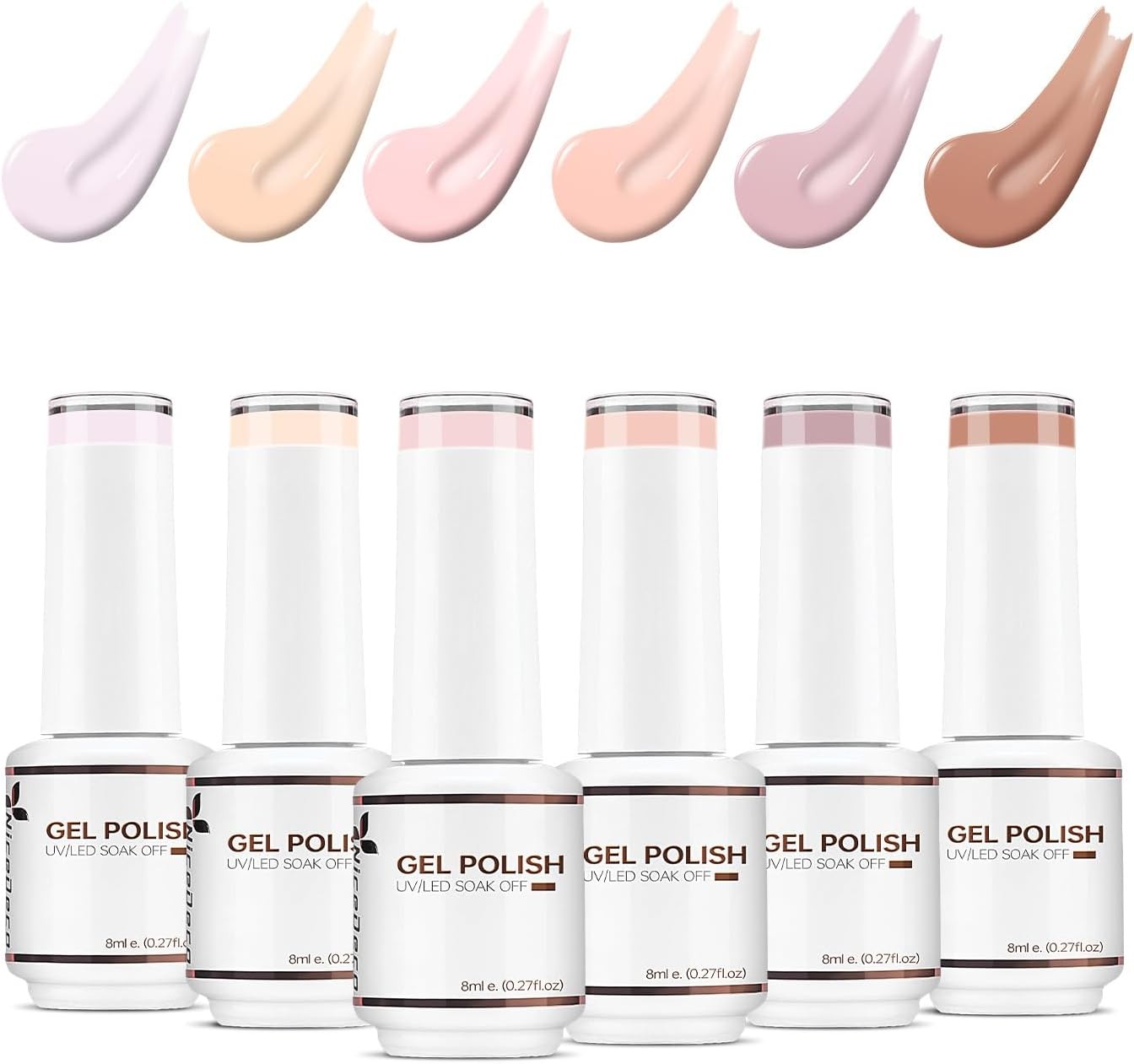 Nicedeco Gel Nail Polish Set, UV/LED Soak-Off Gel Polish Nail Art Manicure Pedi