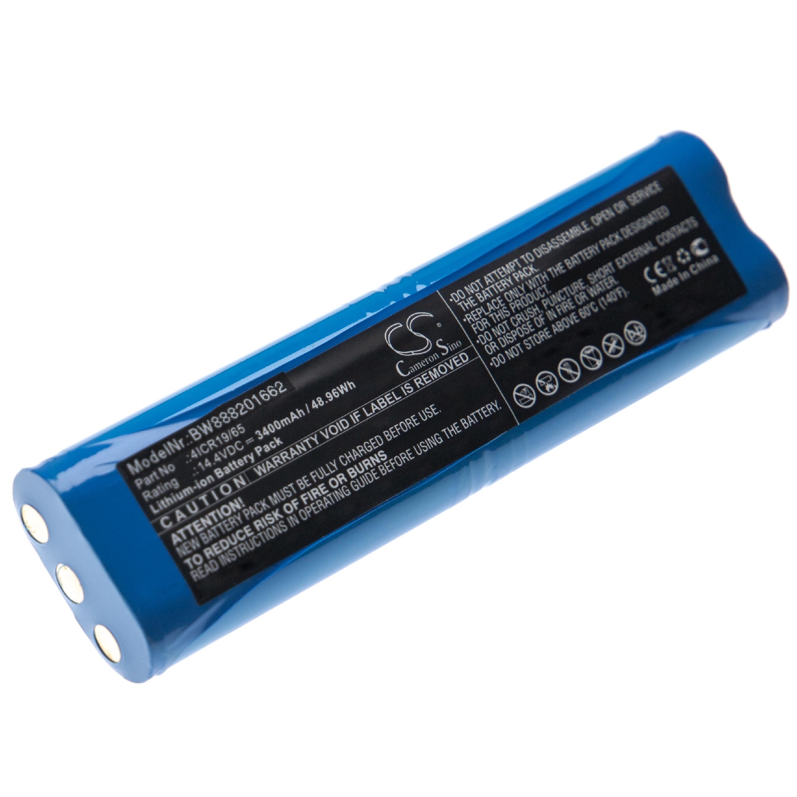 Battery for Philips 4ICR19/65 3400mAh 14.4V