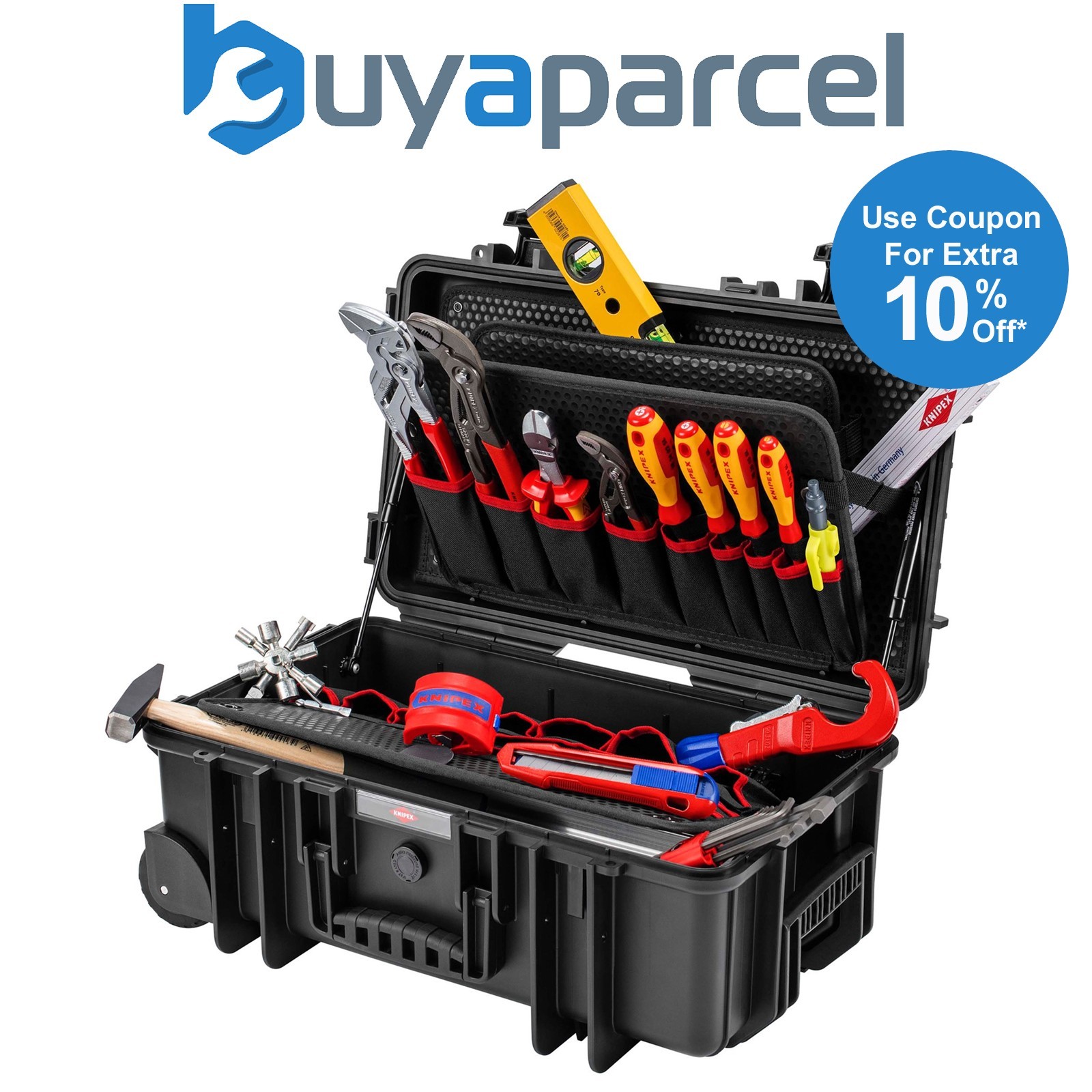 Draper 13174 KNIPEX 00 21 33 S Tool Case "Robust26 Move" Plumbing, 17 Parts