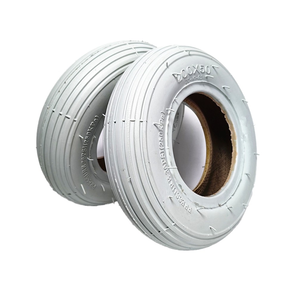 2 Pcs 8" 200x50 Gray Outer Tire Fit for Electric Wheelchair F2P29908