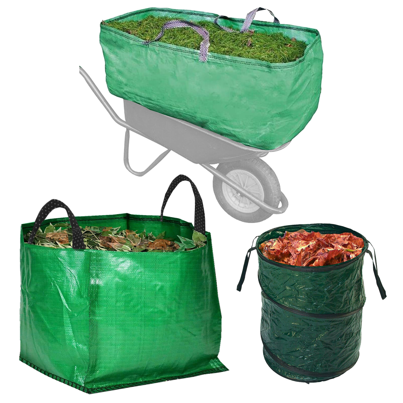 Garden Waste Bag Large Reusable Carry Handles Wheelbarrow Collapsible Sack