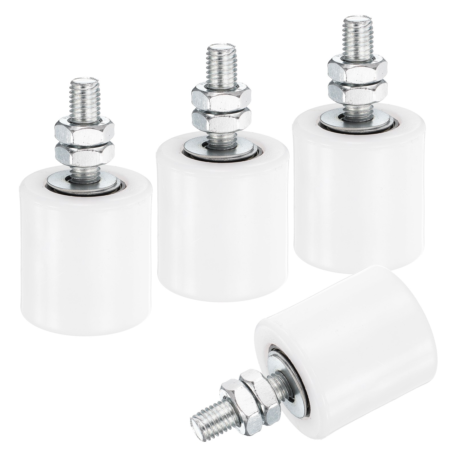 4Pcs Slide Gate Guide Roller, 1.7" Nylon Sliding Gate Support Assembly, White
