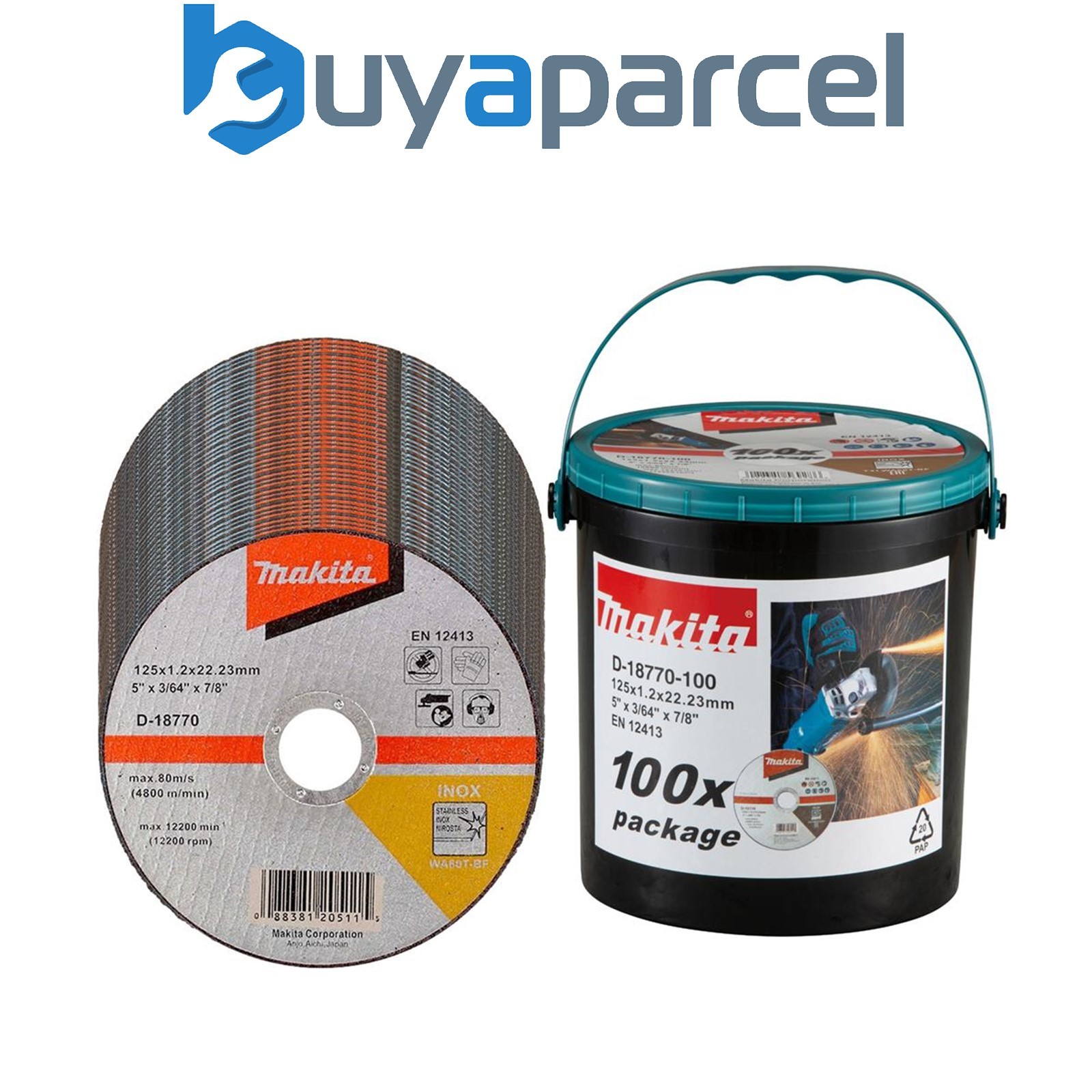 100x Makita D-18770 Fast Cutting Extra Thin Metal Grinder Disc 125mm 1.2 22.23mm