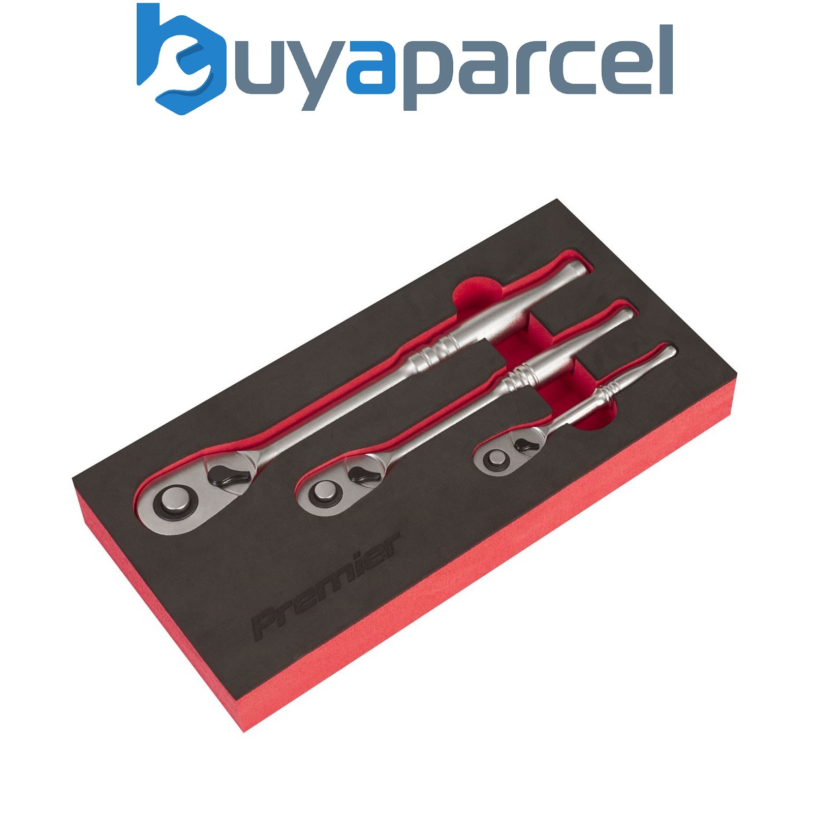 Sealey AK7933 Premier Platinum Pear-Head Ratchet Wrench Set with Flip Reverse 3p