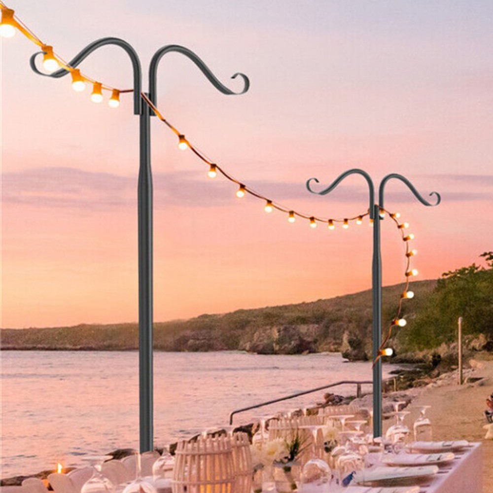 2x Tall Shepherd Hooks Adjustable Hanging Hook Party String Lights Wedding Aisle