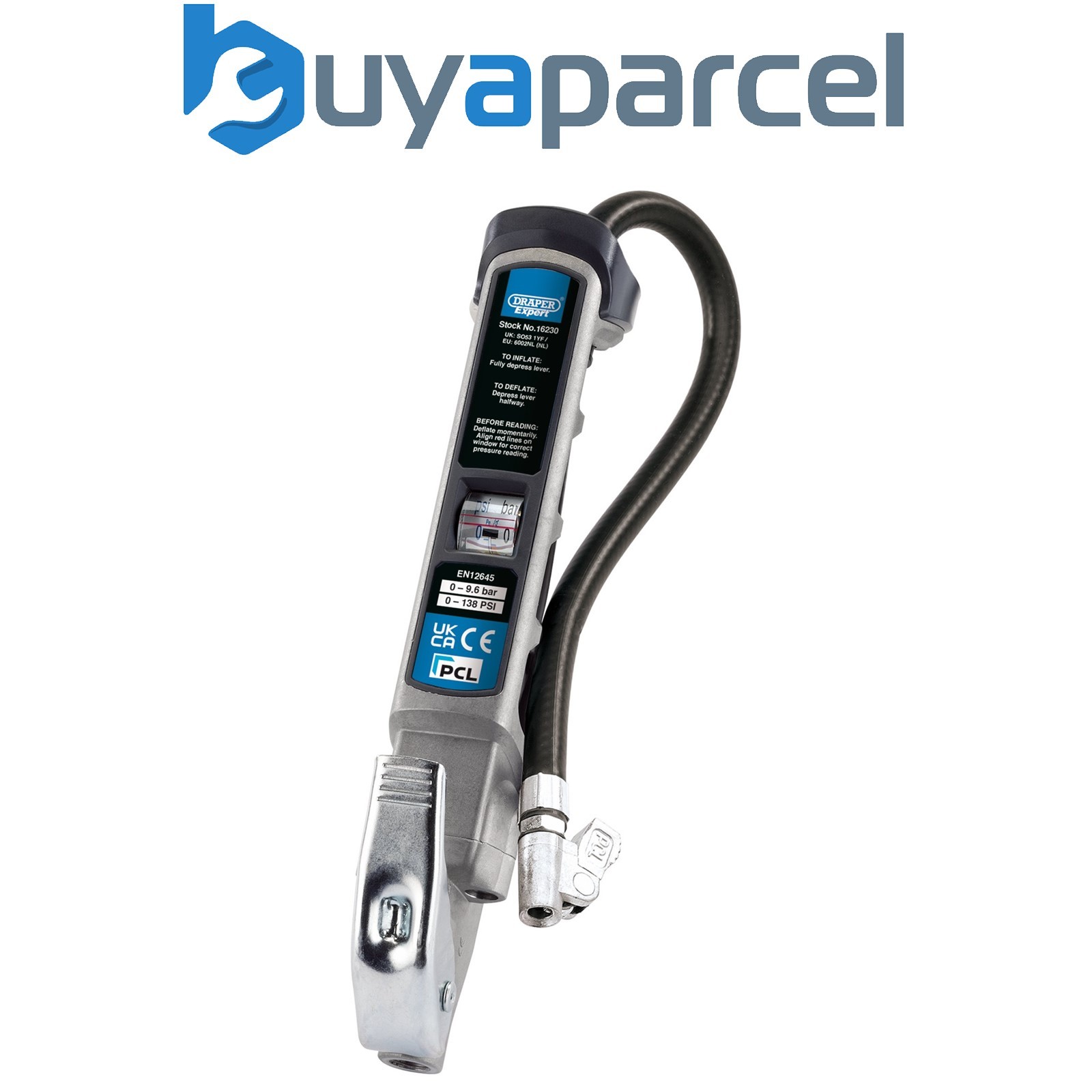 Draper 16230 Draper Expert Professional Air Line Inflator with Lock-On Connector