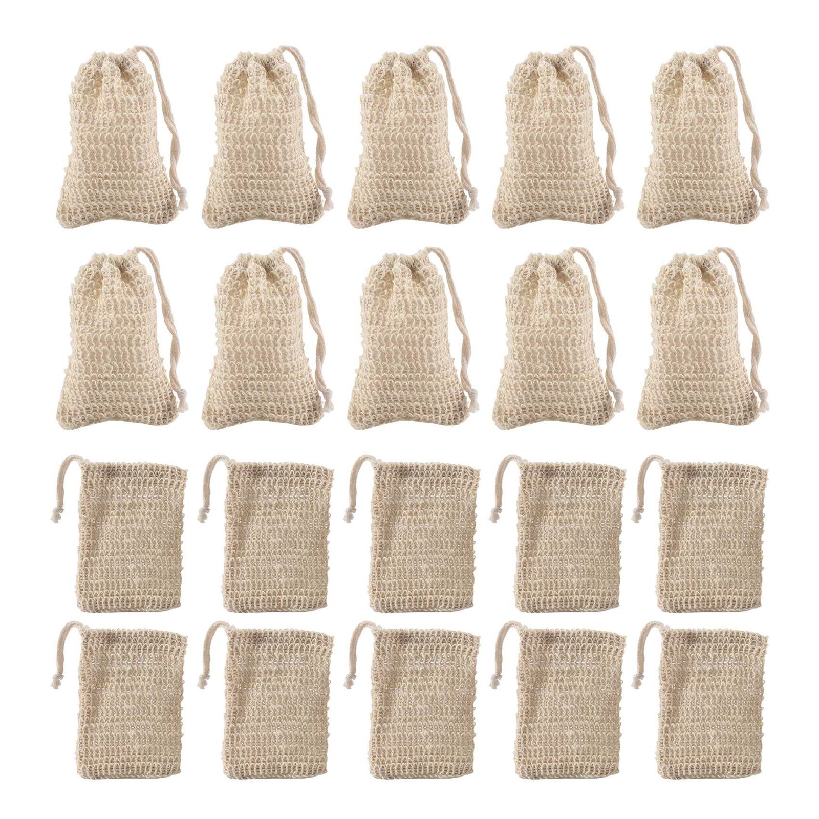 50Pcs Shower Bath Sisal Soap Bag Natural Sisal Soap Bag Exfoliating Soap5285