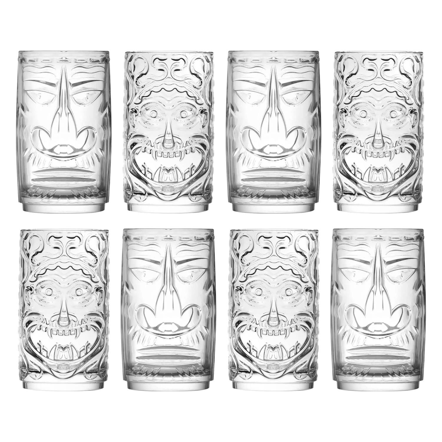 8 Piece RCR Crystal 460ml Tiki Highball Glasses Set Water Juice Tumblers Set