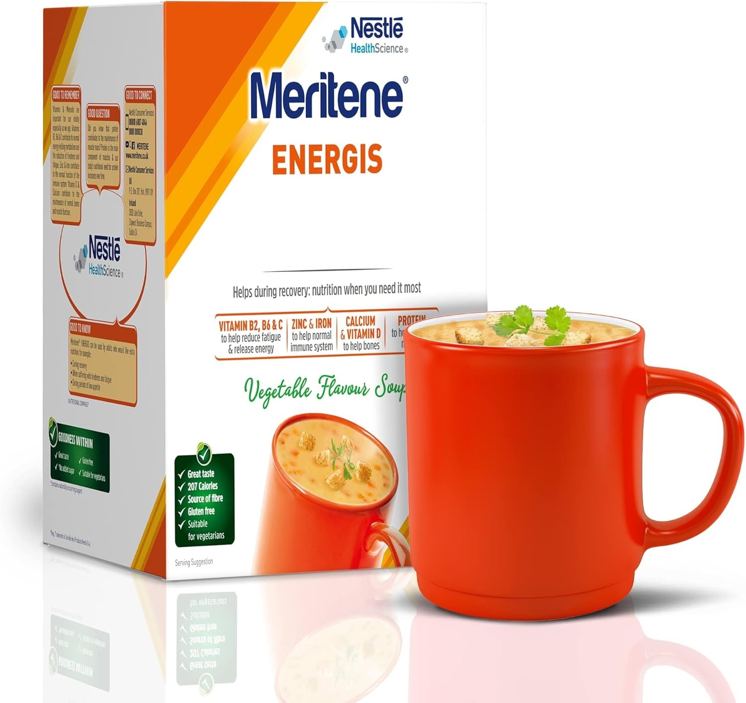 Meritene Energis Vegetable Meal Replacement | 50g Powder Sachets, Pack of 10 |
