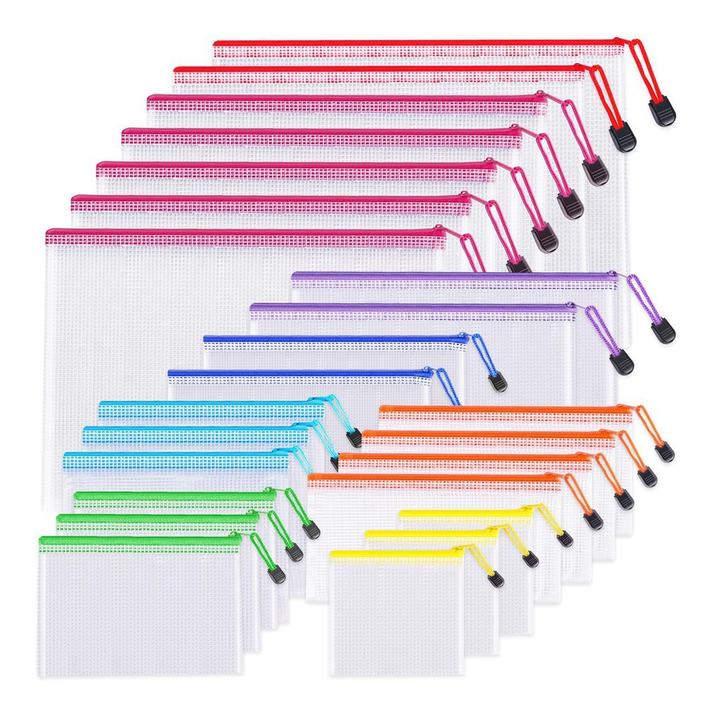 3X(24Pcs Mesh Zipper Pouch Bags-8 Sizes Zipper Pouches for Organization1634