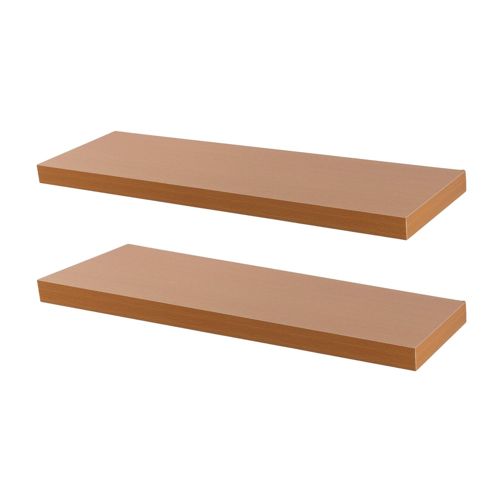 2x Modern Floating Shelves Wall Mounted Living Room Bedroom Storage 80cm Brown