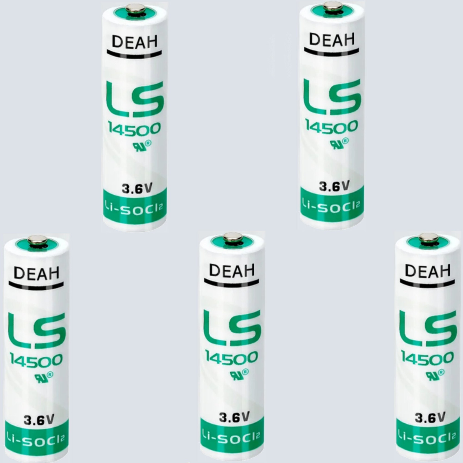 LS14500 Batteries - LS14500 Li-SOCI2 3.6V AA Batteries x 5