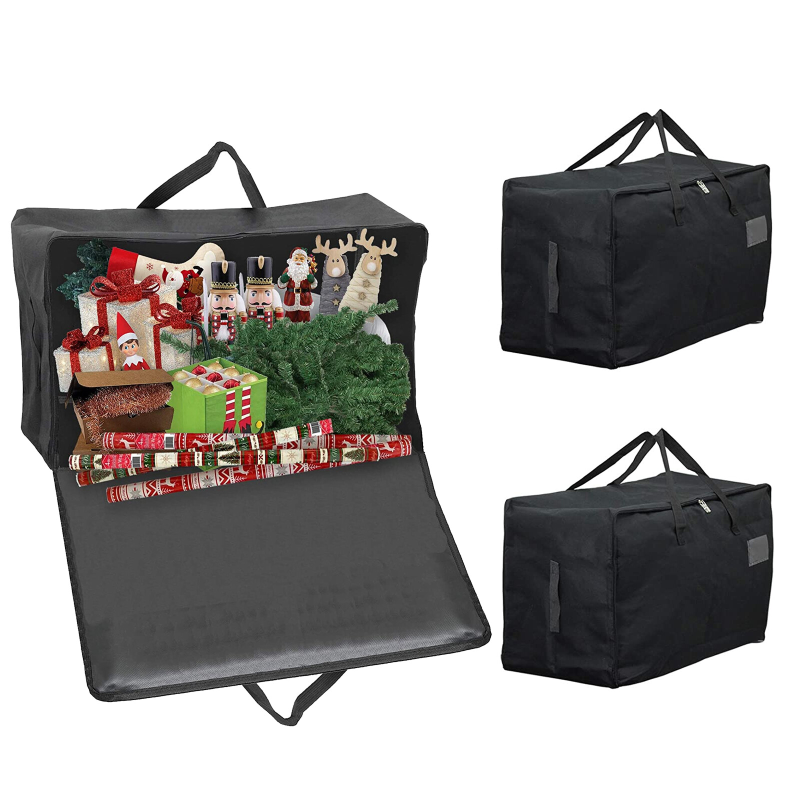 Large Christmas Decorations Bag Xmas Tree Storage Zipped Waterproof 100L x 3