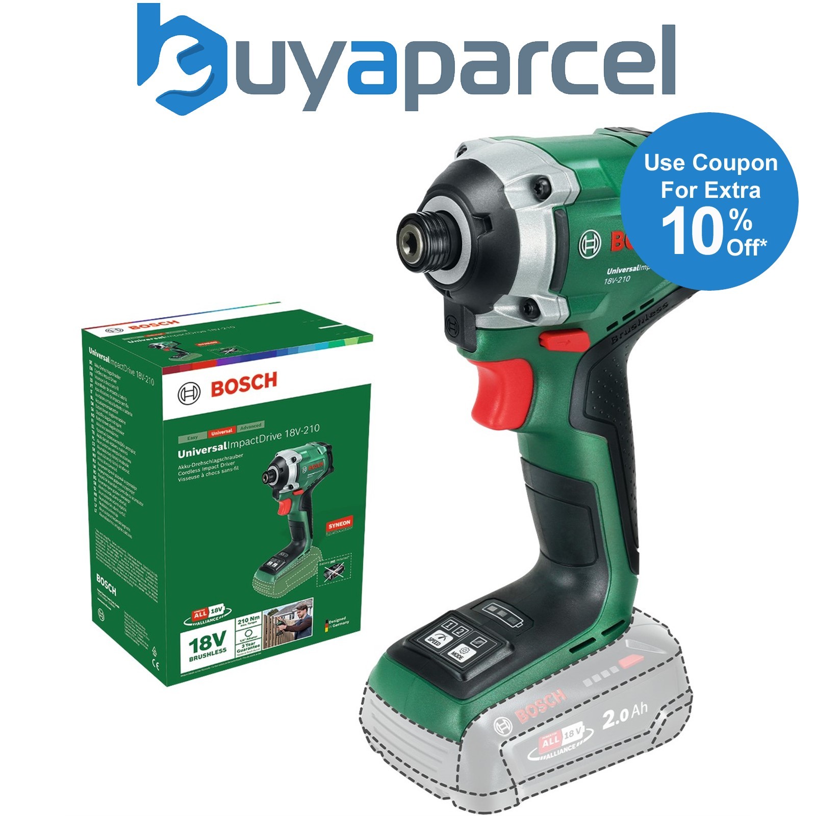 Bosch 18v Brushless Impact Driver UniversalImpactDrive 18V-210 06039E7000 Bare