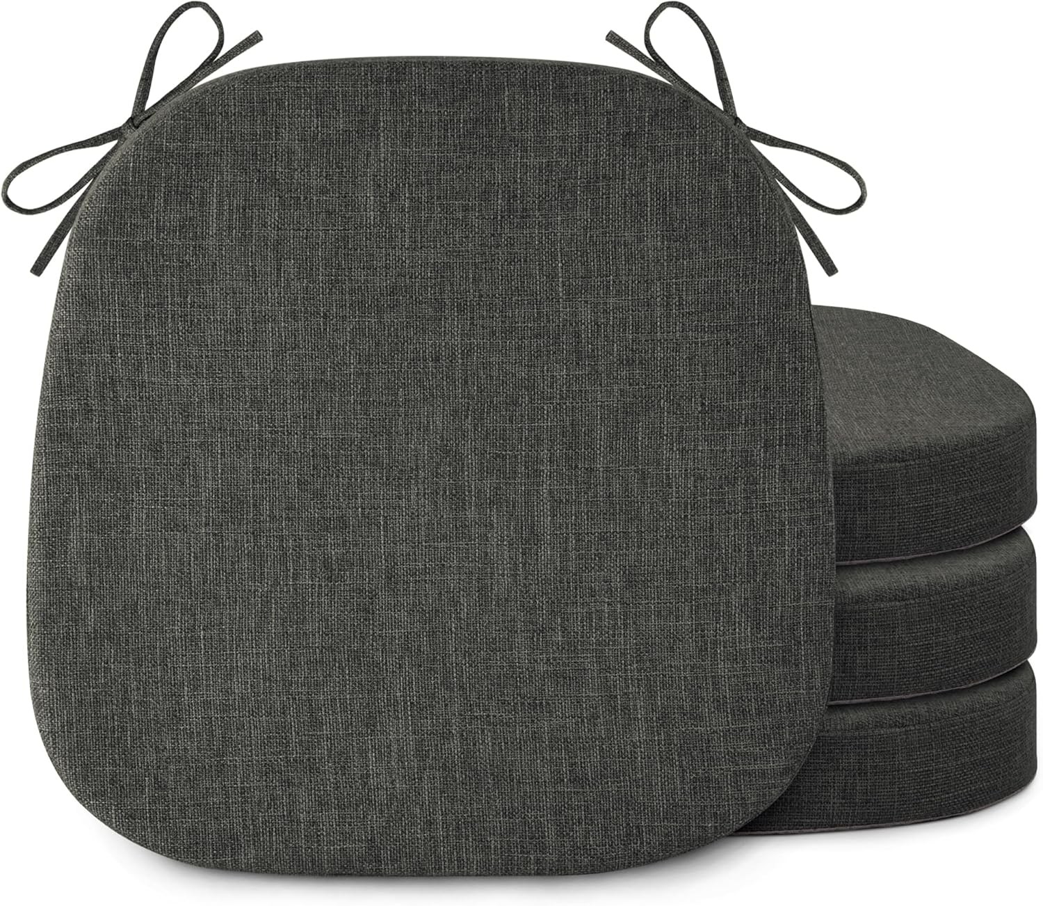 Kitchen Chair Cushions Set of 4 Anti Slip Dining Chair Cushions with Ties 16"x1