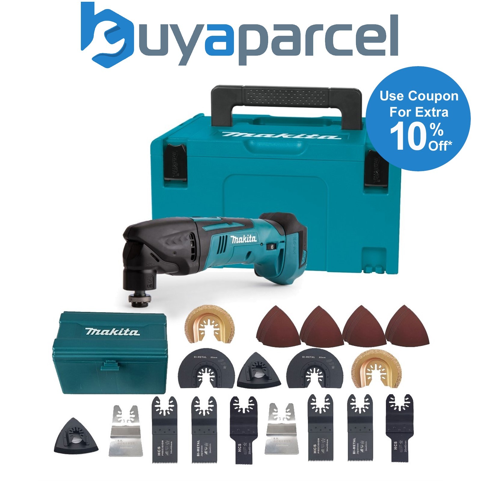 Makita DTM50Z 18v LXT Lithium Cordless Multi Tool Multi Tool Makpac + 54 Access