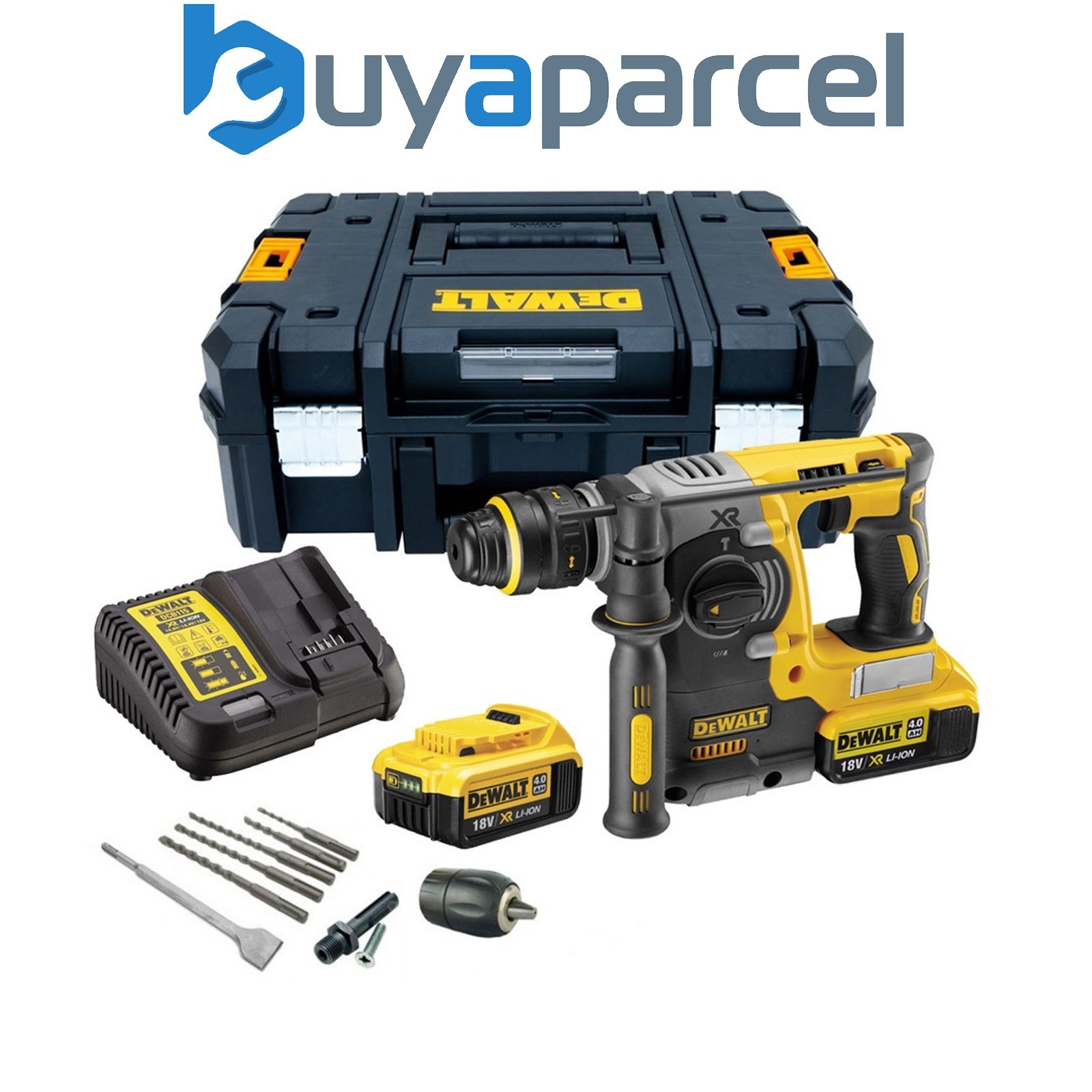 Dewalt DCH273M2 18v XR SDS+ Brushless Rotary Hammer Drill + 2 x 4.0Ah + Chuck